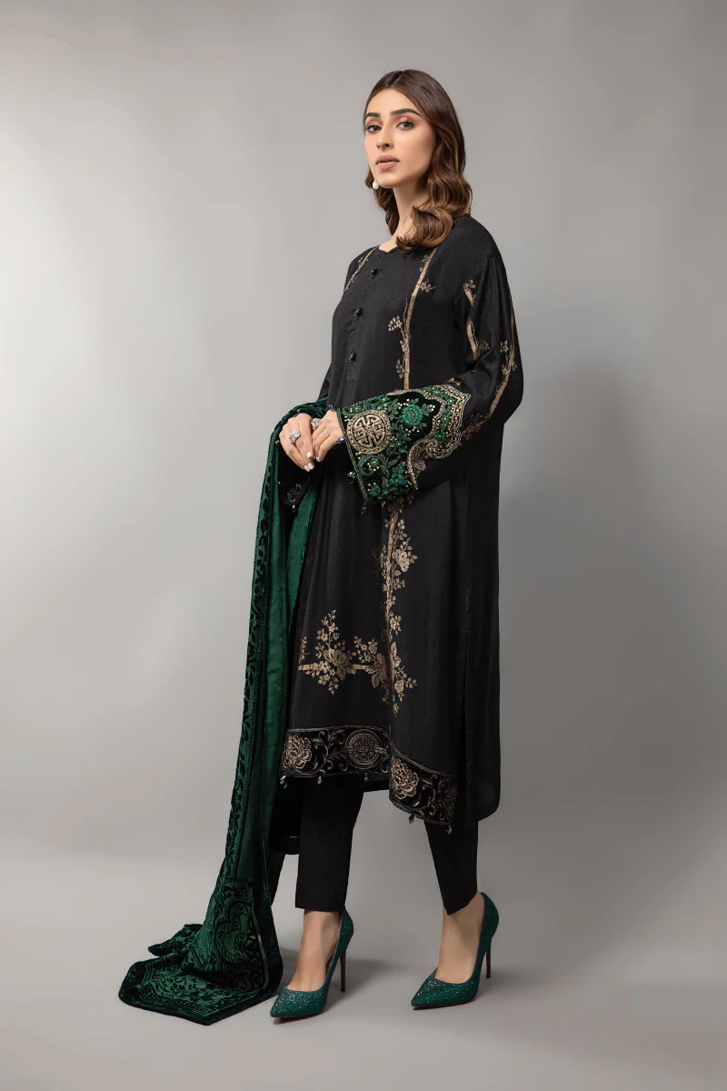 Suit DLS-907-Black and Emerald Green - Image 2