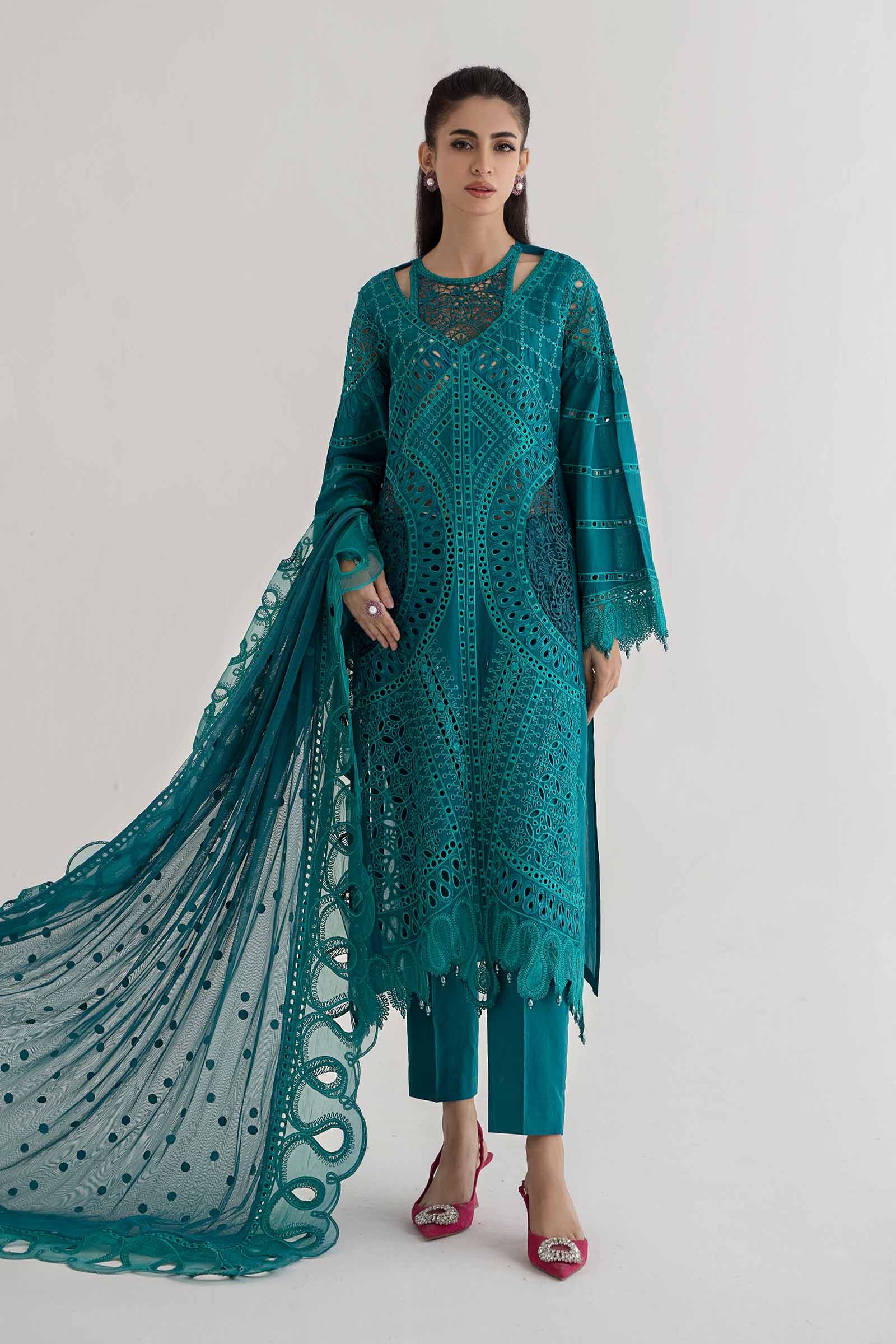 3 Piece Embroidered Lawn Suit | DS-2402-A