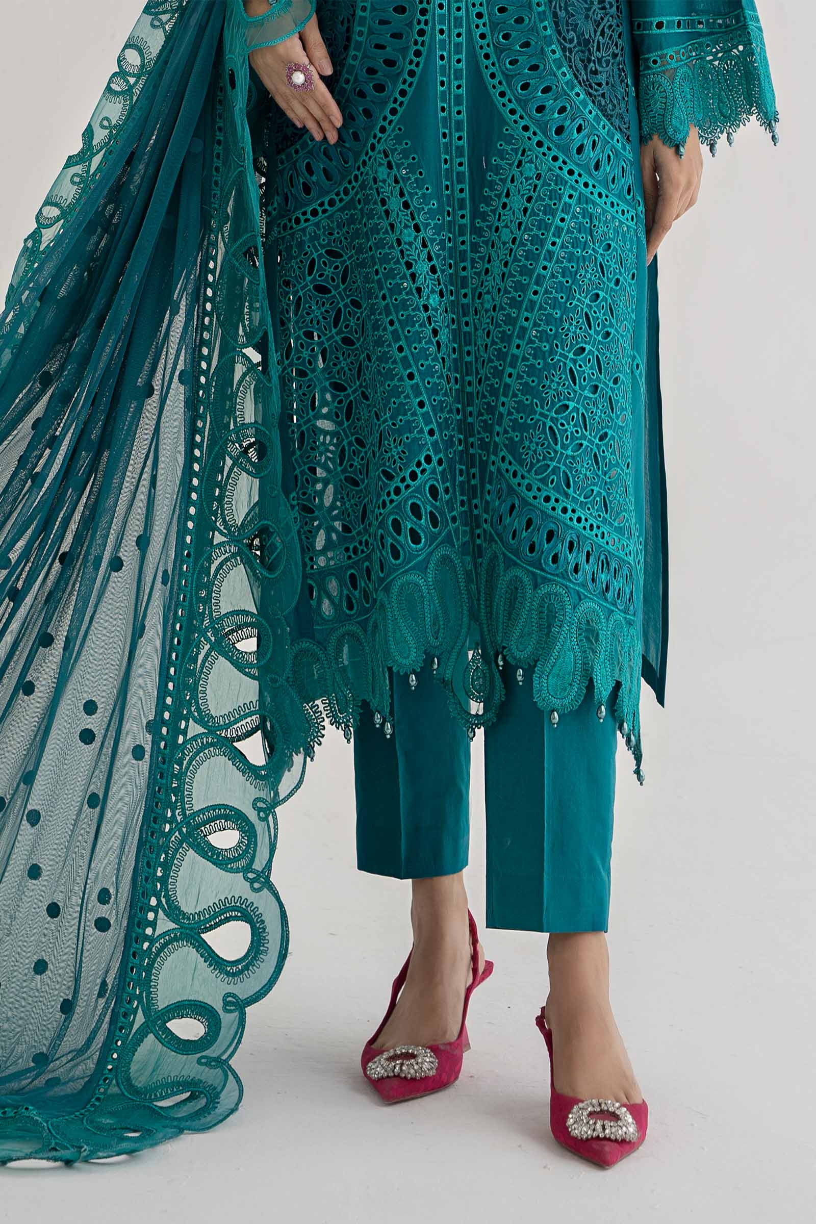 3 Piece Embroidered Lawn Suit | DS-2402-A - Image 5