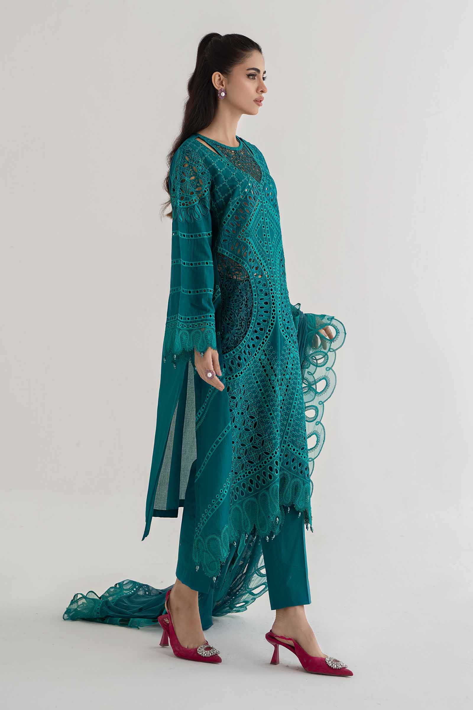 3 Piece Embroidered Lawn Suit | DS-2402-A - Image 6