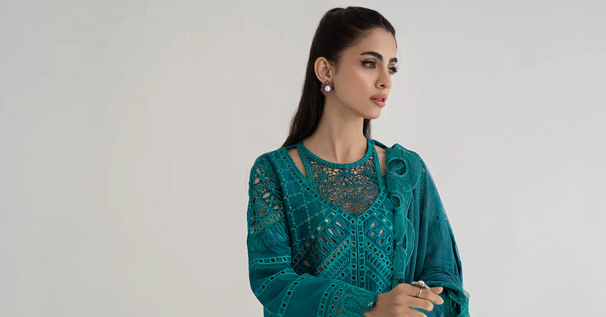3 Piece Embroidered Lawn Suit | DS-2402-A - Image 8