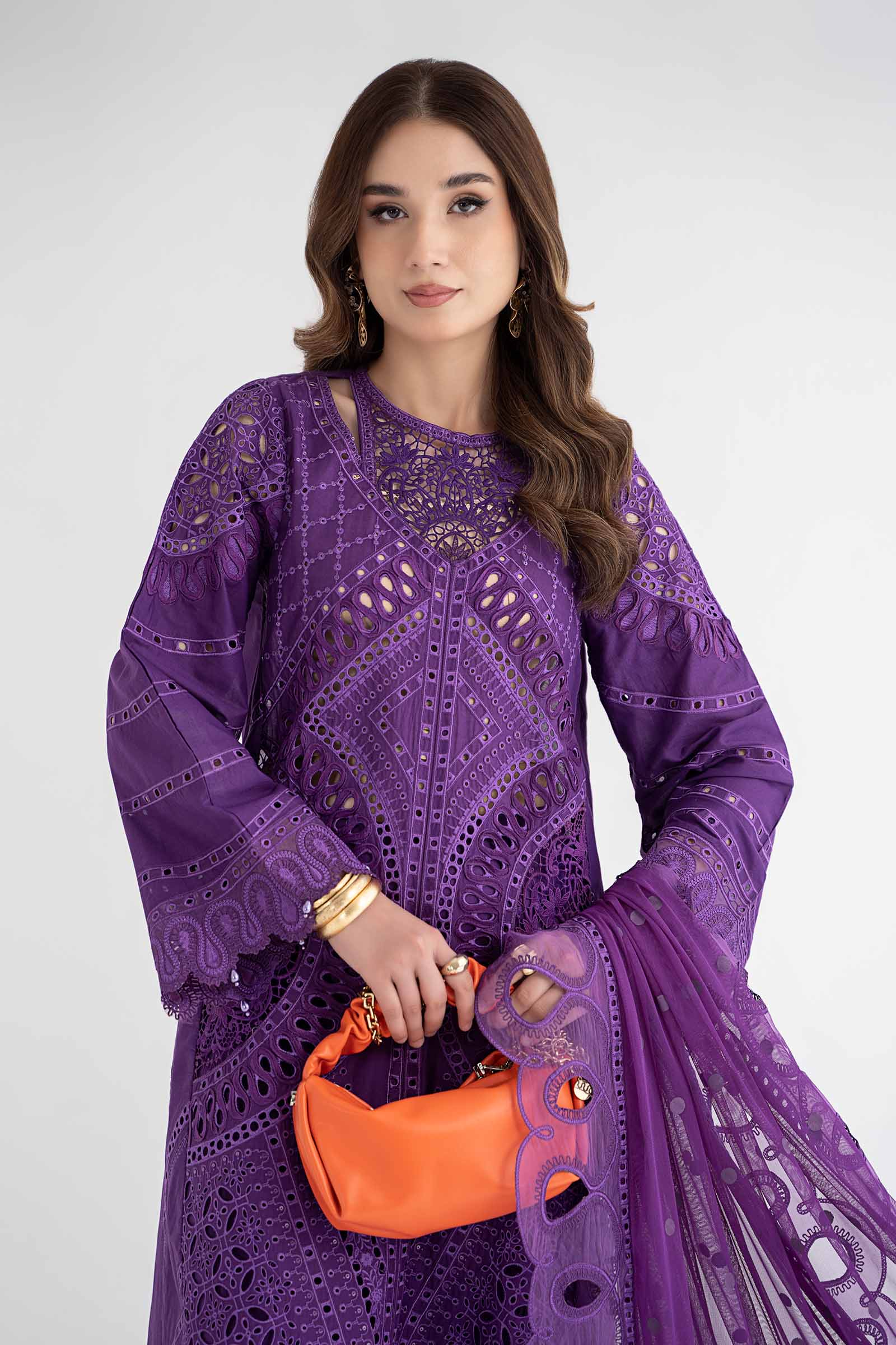 3 Piece Embroidered Lawn Suit | DS-2402-B - Image 2