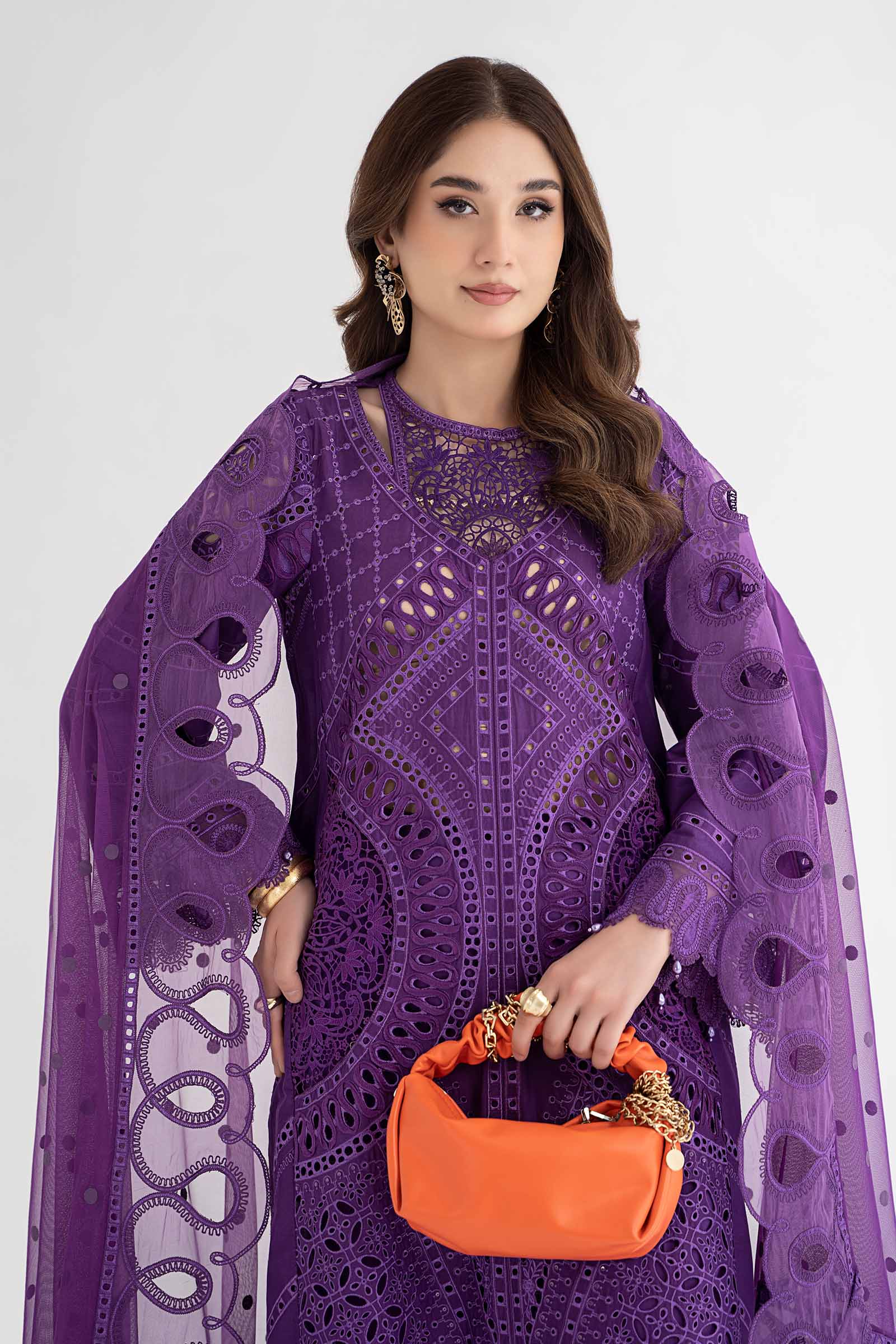 3 Piece Embroidered Lawn Suit | DS-2402-B - Image 3