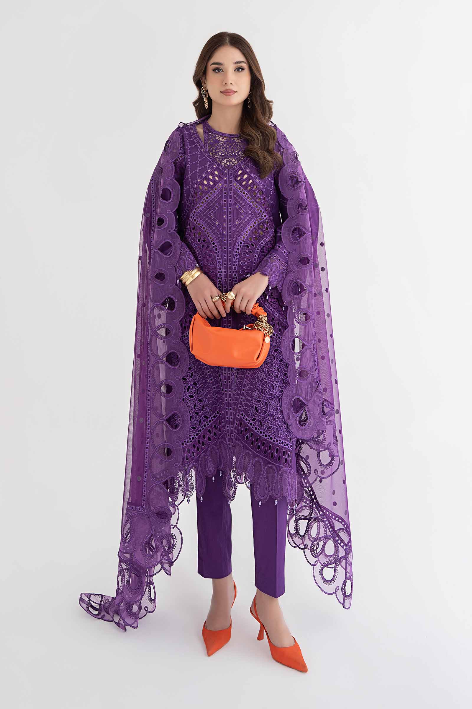 3 Piece Embroidered Lawn Suit | DS-2402-B - Image 7