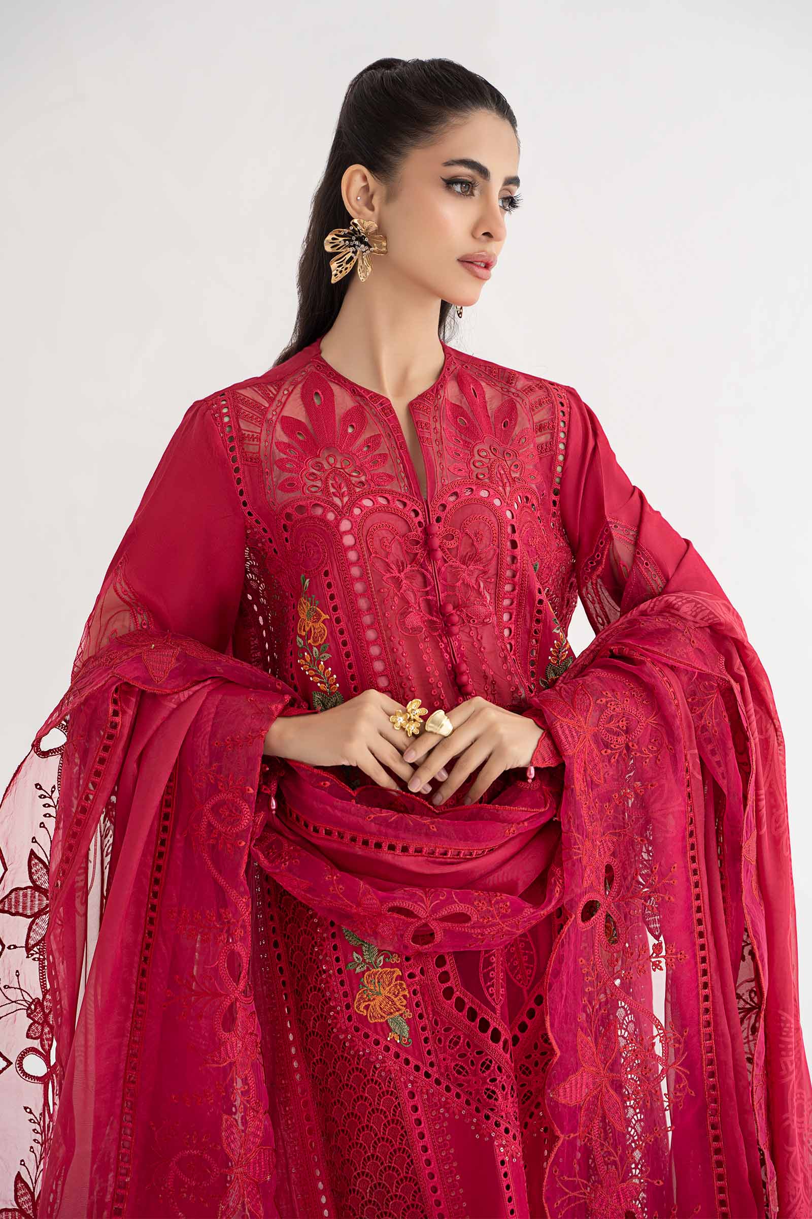 3 Piece Embroidered Lawn Suit | DS-2404-A - Image 3