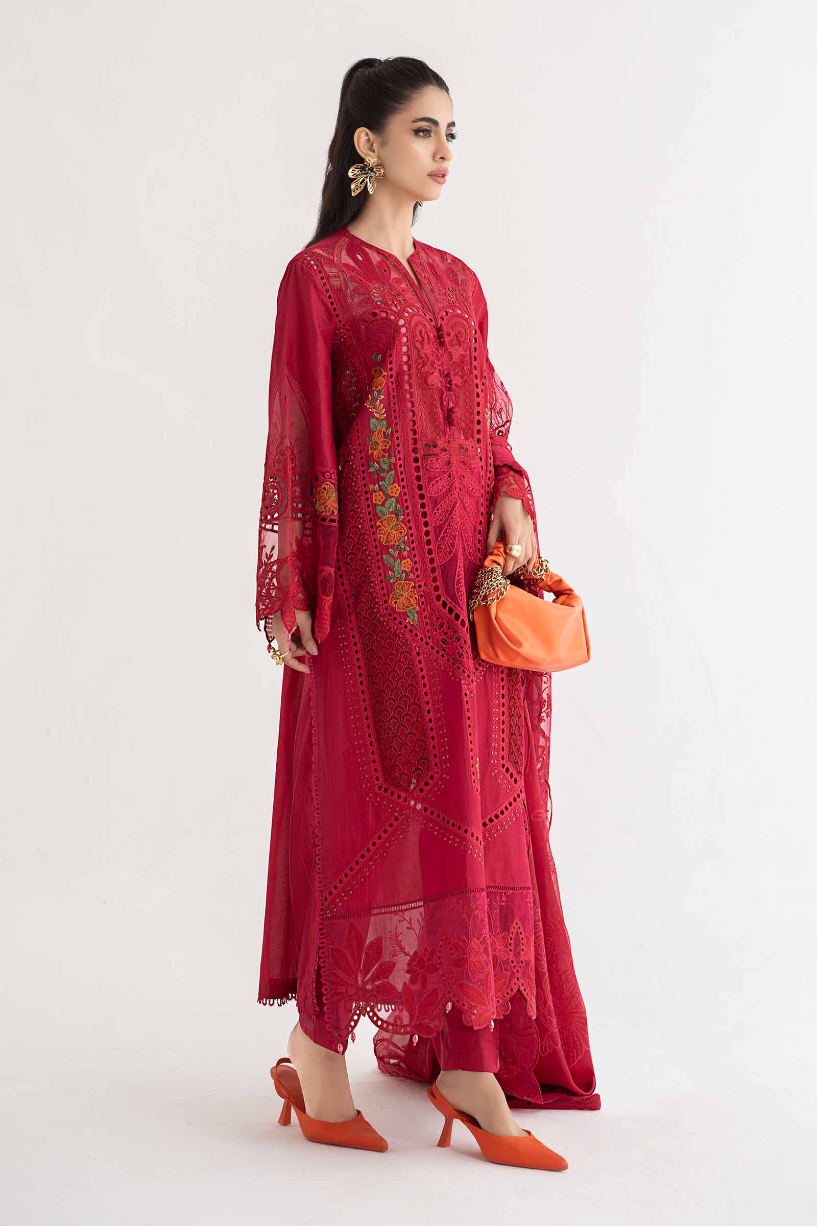 3 Piece Embroidered Lawn Suit | DS-2404-A - Image 5