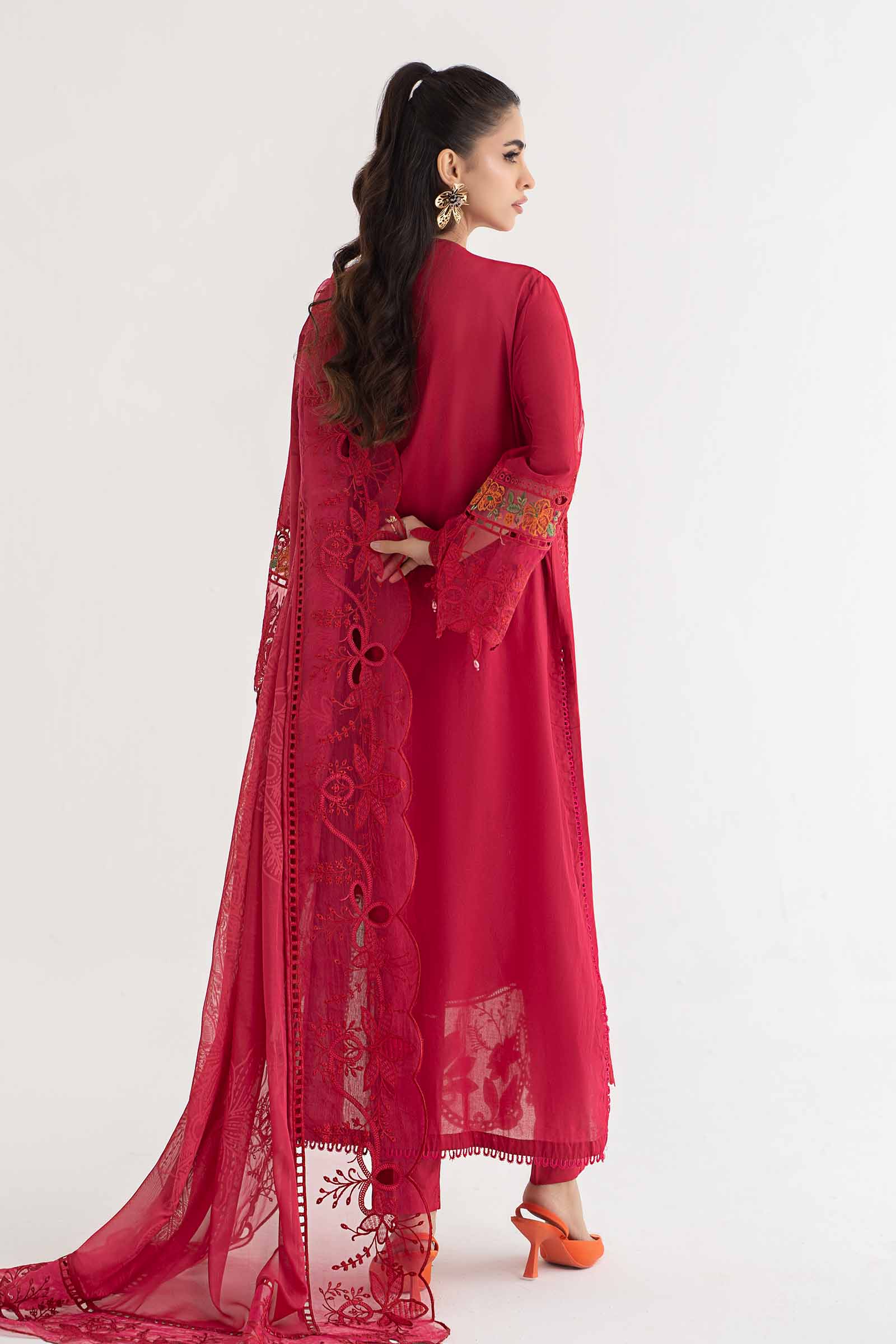 3 Piece Embroidered Lawn Suit | DS-2404-A - Image 8