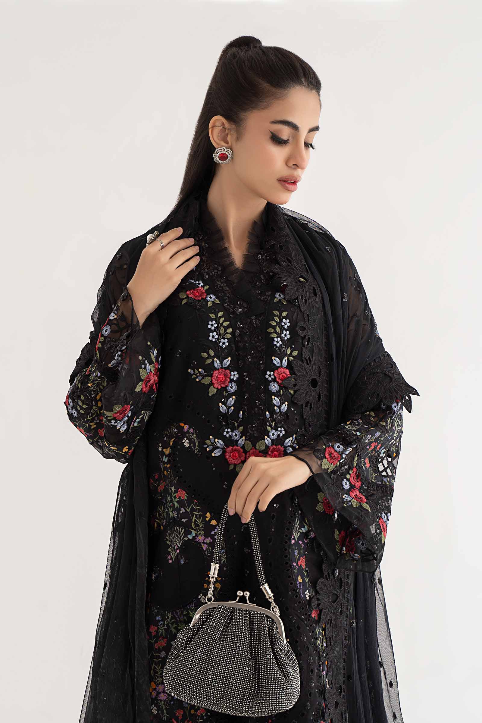 3 Piece Embroidered Lawn Suit | DS-2405-B - Image 2