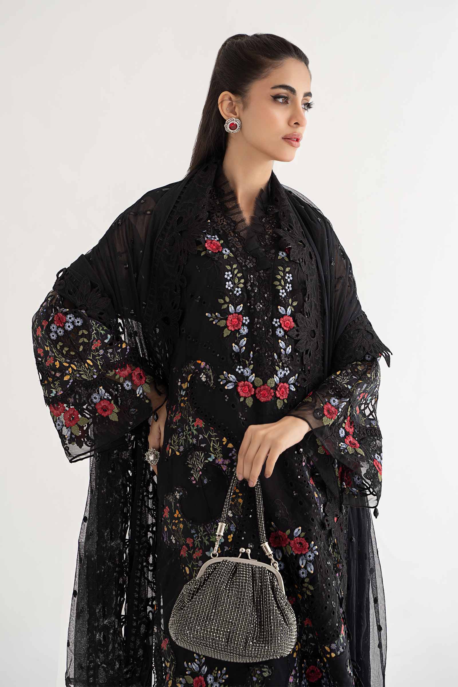 3 Piece Embroidered Lawn Suit | DS-2405-B - Image 3