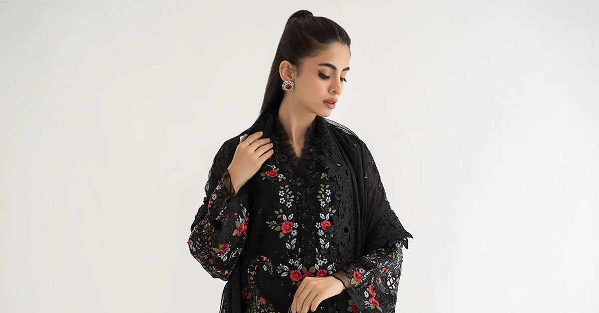 3 Piece Embroidered Lawn Suit | DS-2405-B - Image 7