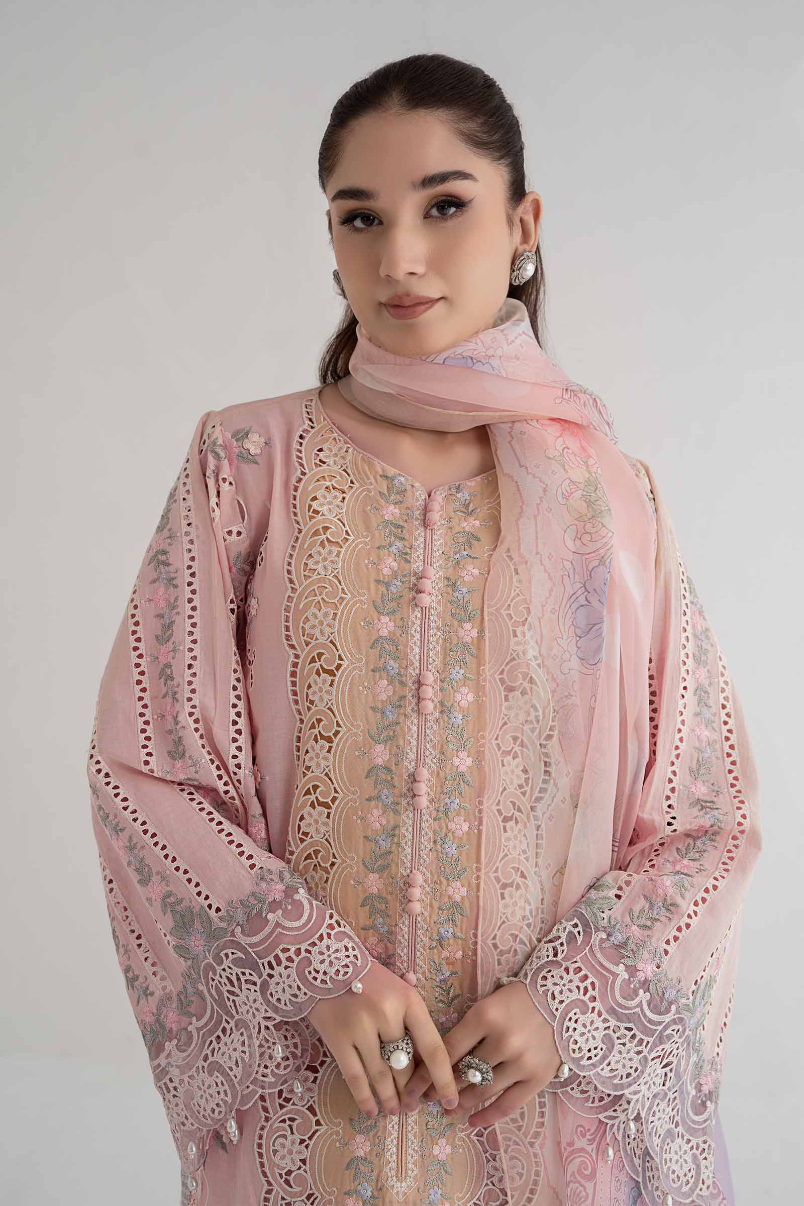 3 Piece Embroidered Lawn Suit | DS-2406-A - Image 3