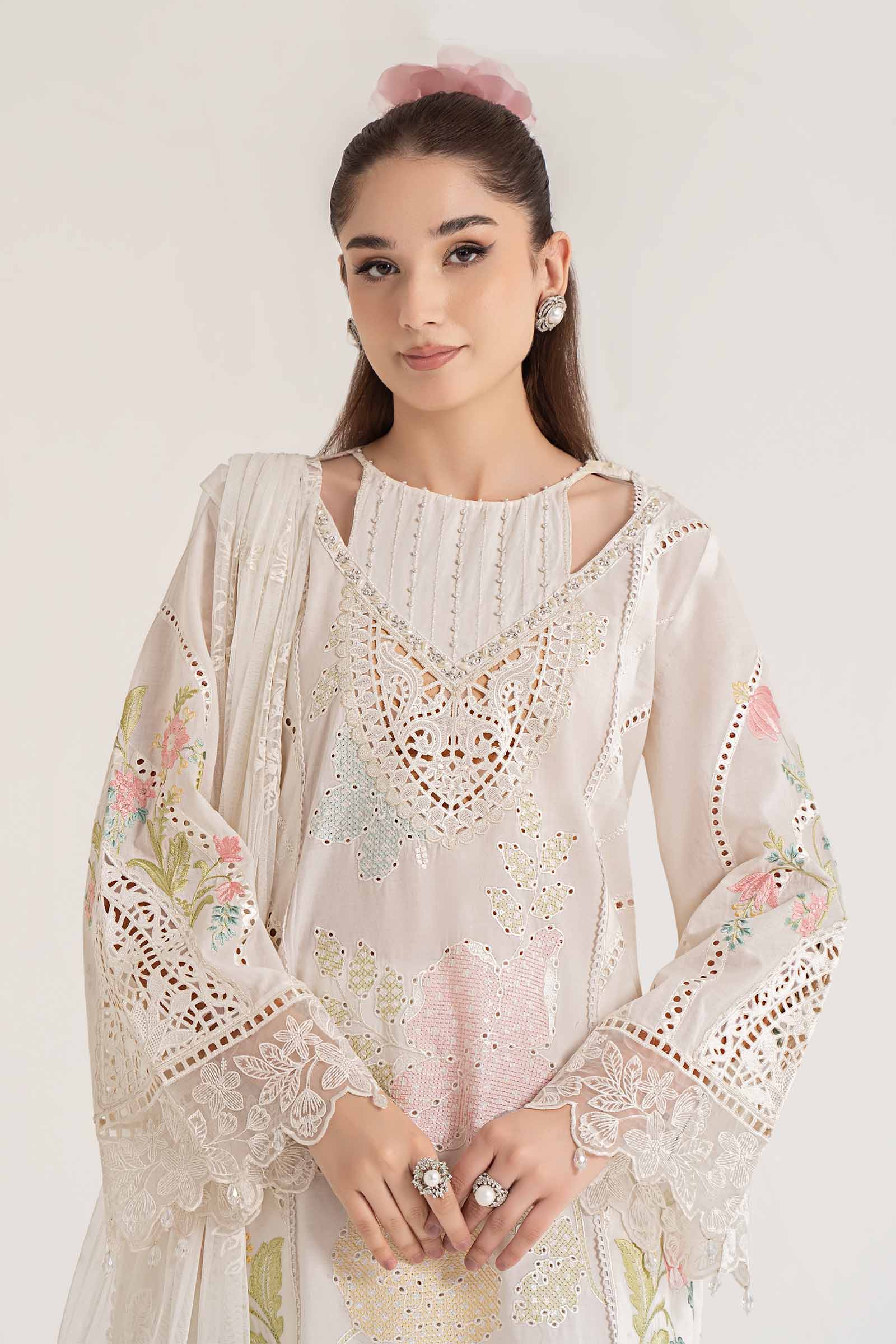 3 Piece Embroidered Lawn Suit | DS-2407-A - Image 2
