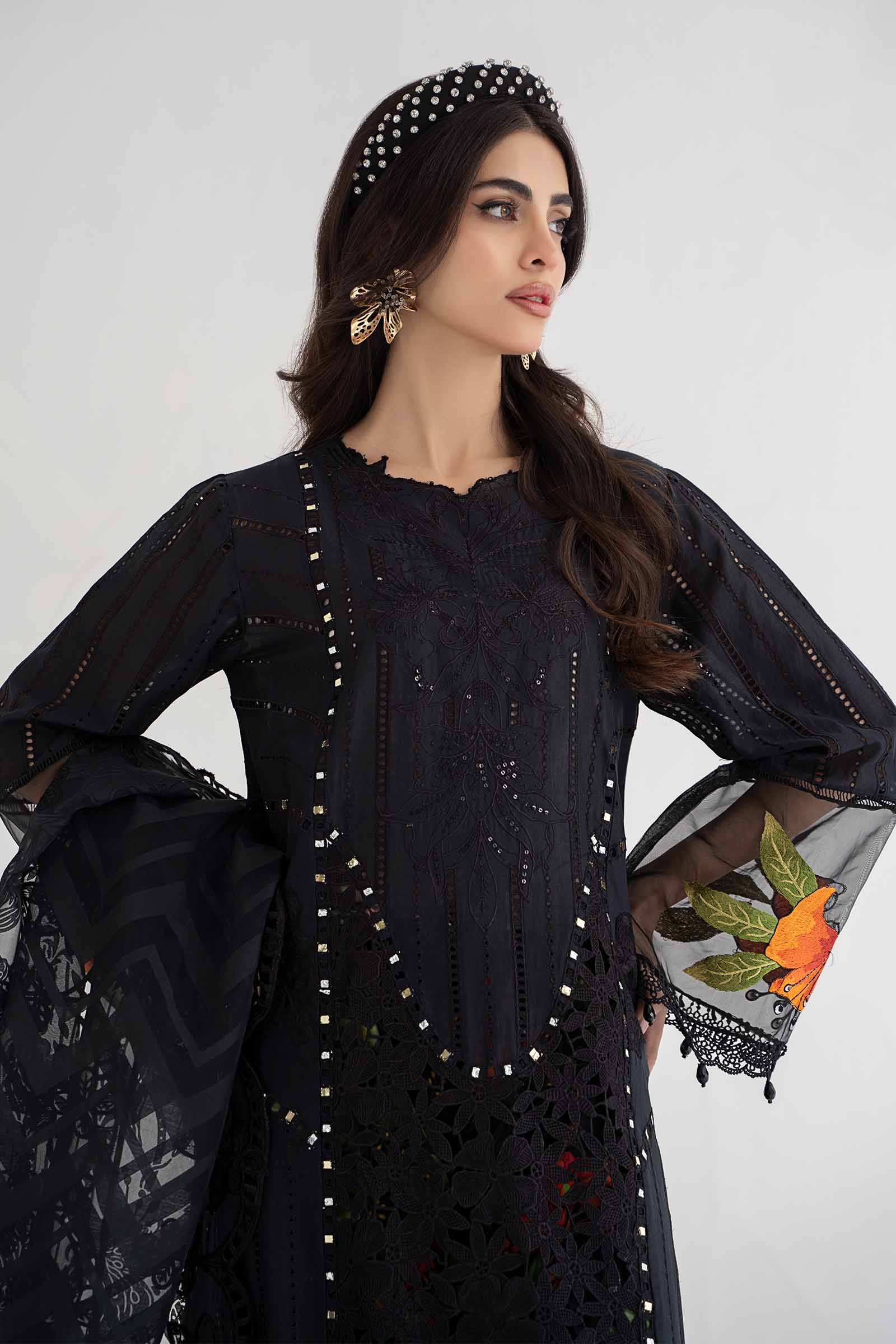 3 Piece Embroidered Lawn Suit | DS-2408-B - Image 2