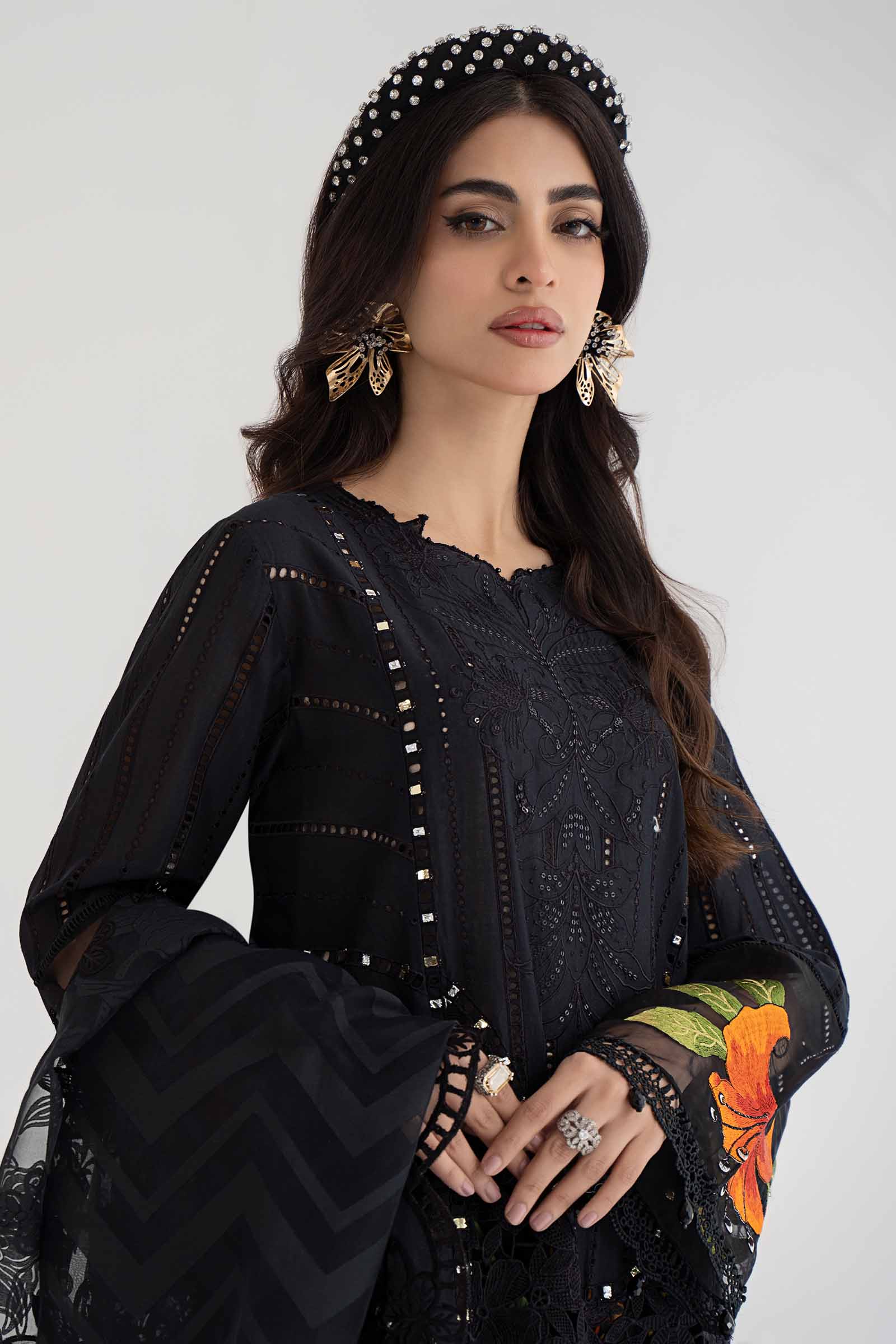 3 Piece Embroidered Lawn Suit | DS-2408-B - Image 3