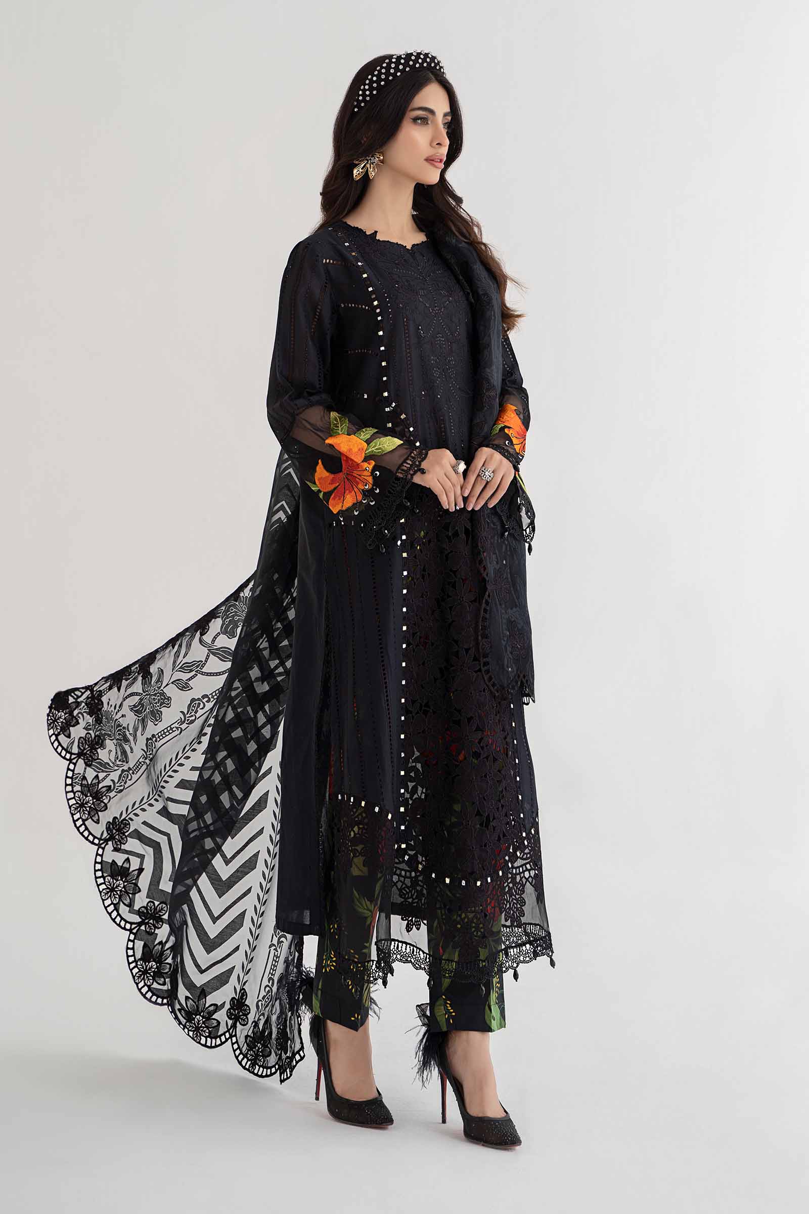 3 Piece Embroidered Lawn Suit | DS-2408-B - Image 5