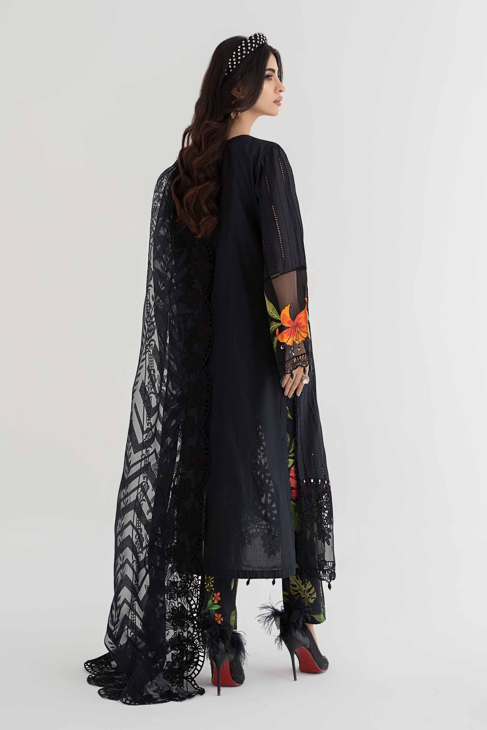 3 Piece Embroidered Lawn Suit | DS-2408-B - Image 6