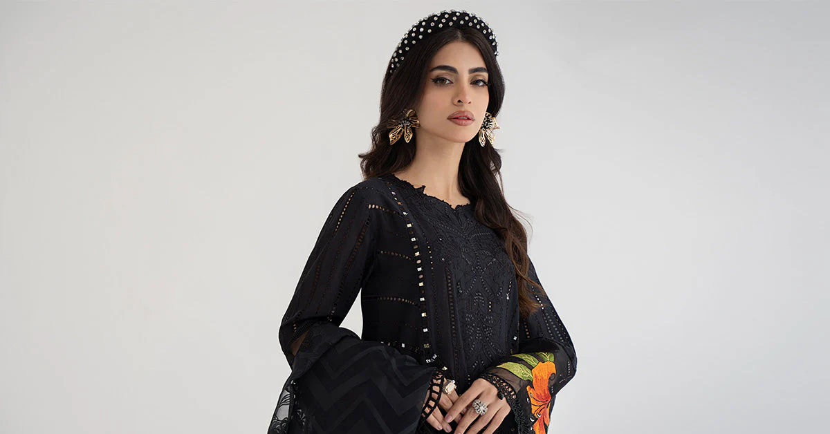 3 Piece Embroidered Lawn Suit | DS-2408-B - Image 7