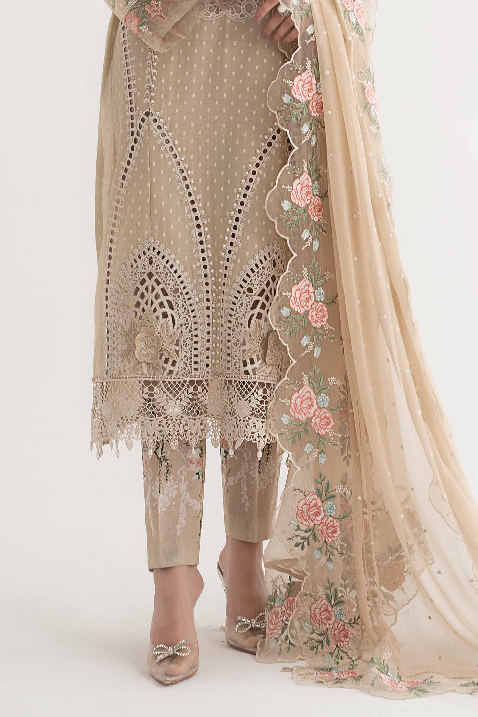 3 Piece Embroidered Broshia Suit | DS-2410-A - Image 3