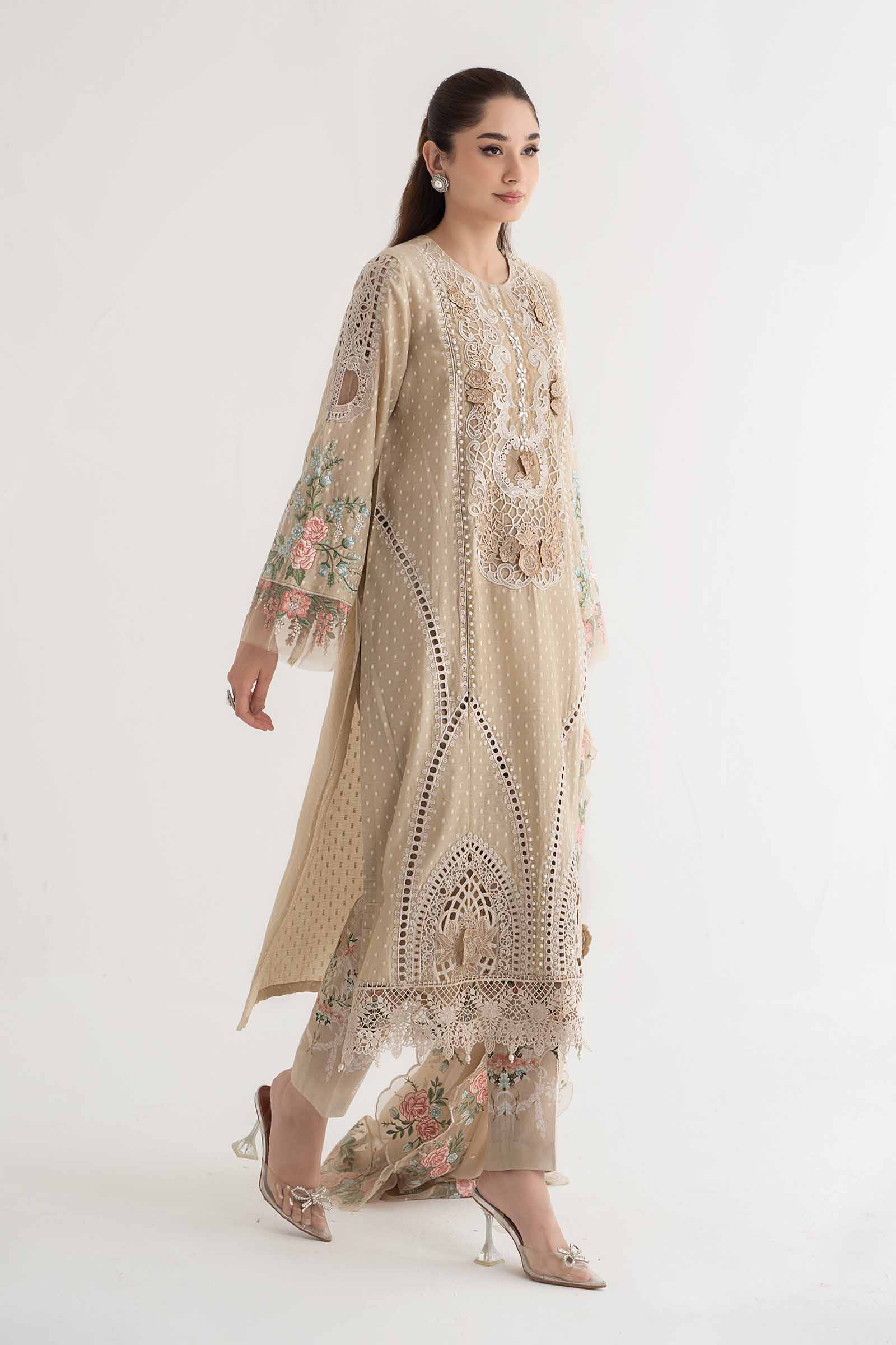 3 Piece Embroidered Broshia Suit | DS-2410-A - Image 6