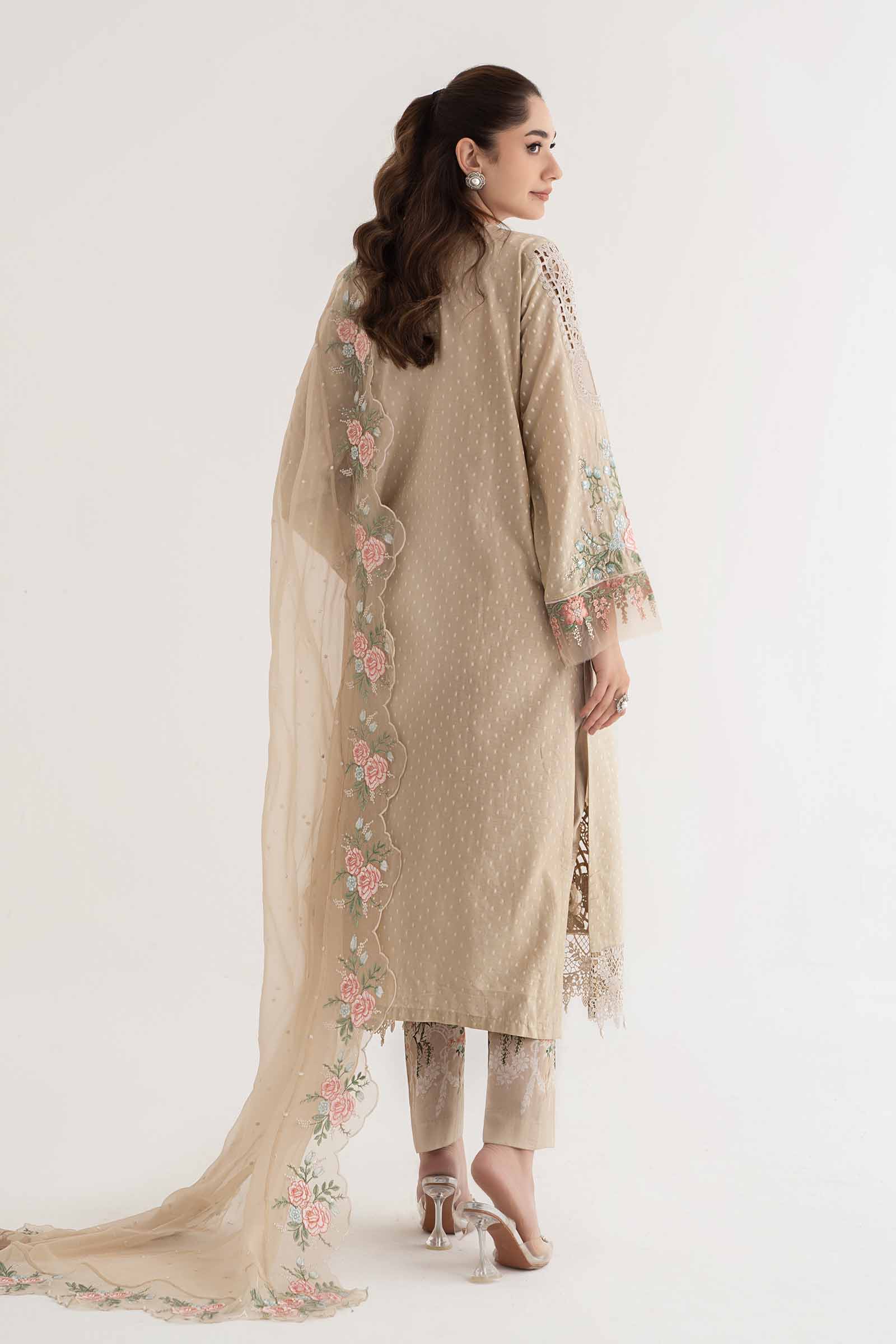 3 Piece Embroidered Broshia Suit | DS-2410-A - Image 7