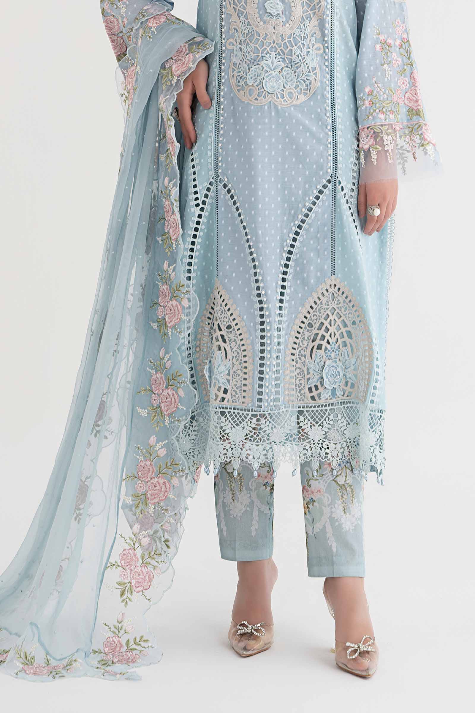 3 Piece Embroidered Broshia Suit | DS-2410-B - Image 3