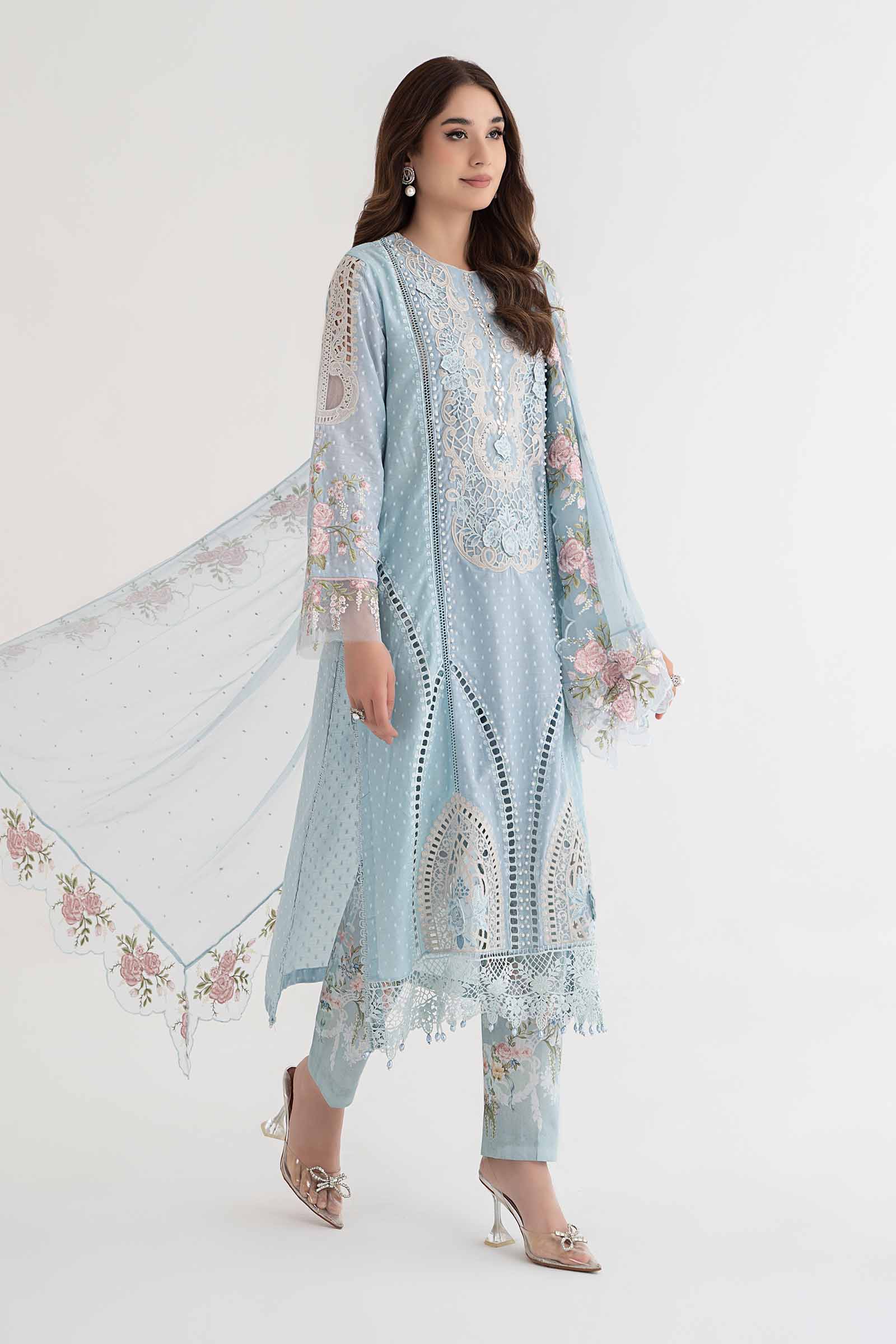3 Piece Embroidered Broshia Suit | DS-2410-B - Image 6