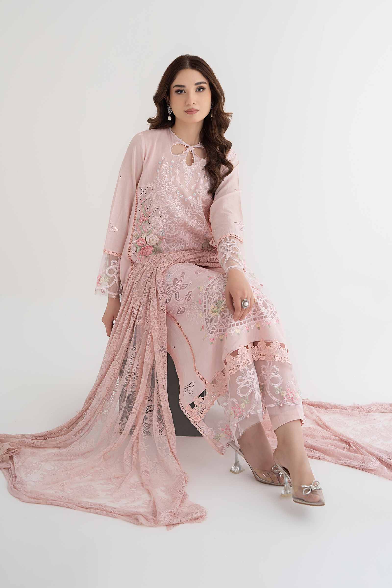 3 Piece Embroidered Lawn Suit | DS-2411-A - Image 5