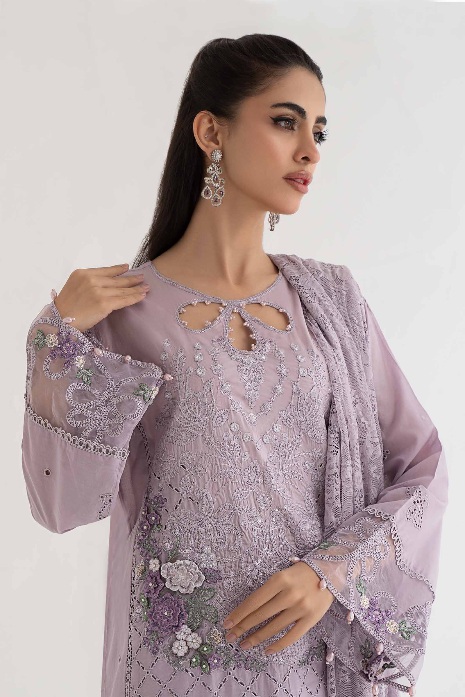 3 Piece Embroidered Lawn Suit | DS-2411-B - Image 2