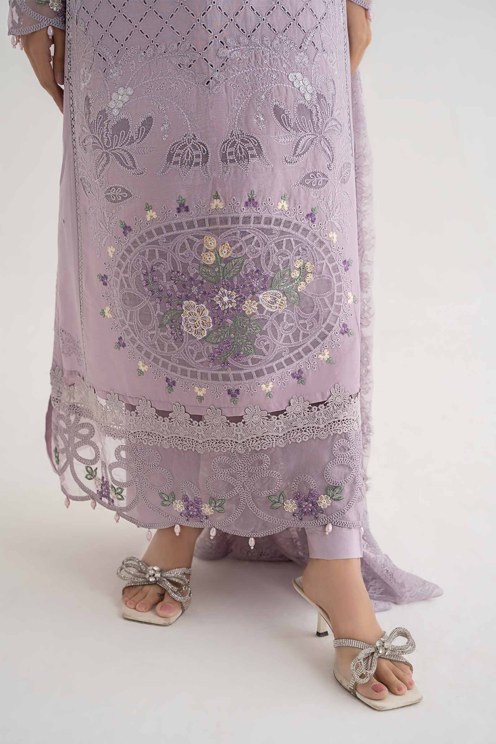 3 Piece Embroidered Lawn Suit | DS-2411-B - Image 5
