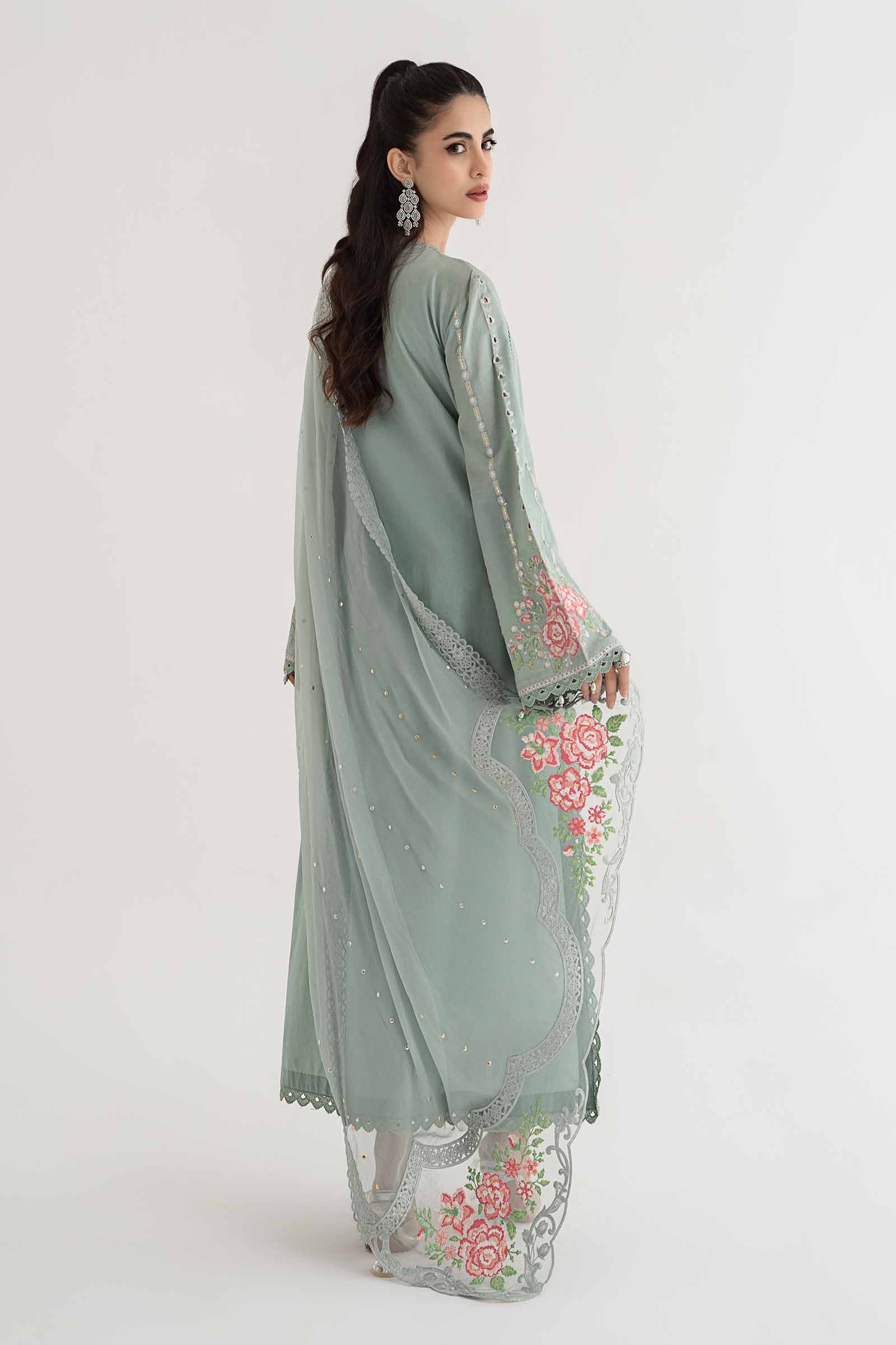 3 Piece Embroidered Lawn Suit | DS-2412-B - Image 7