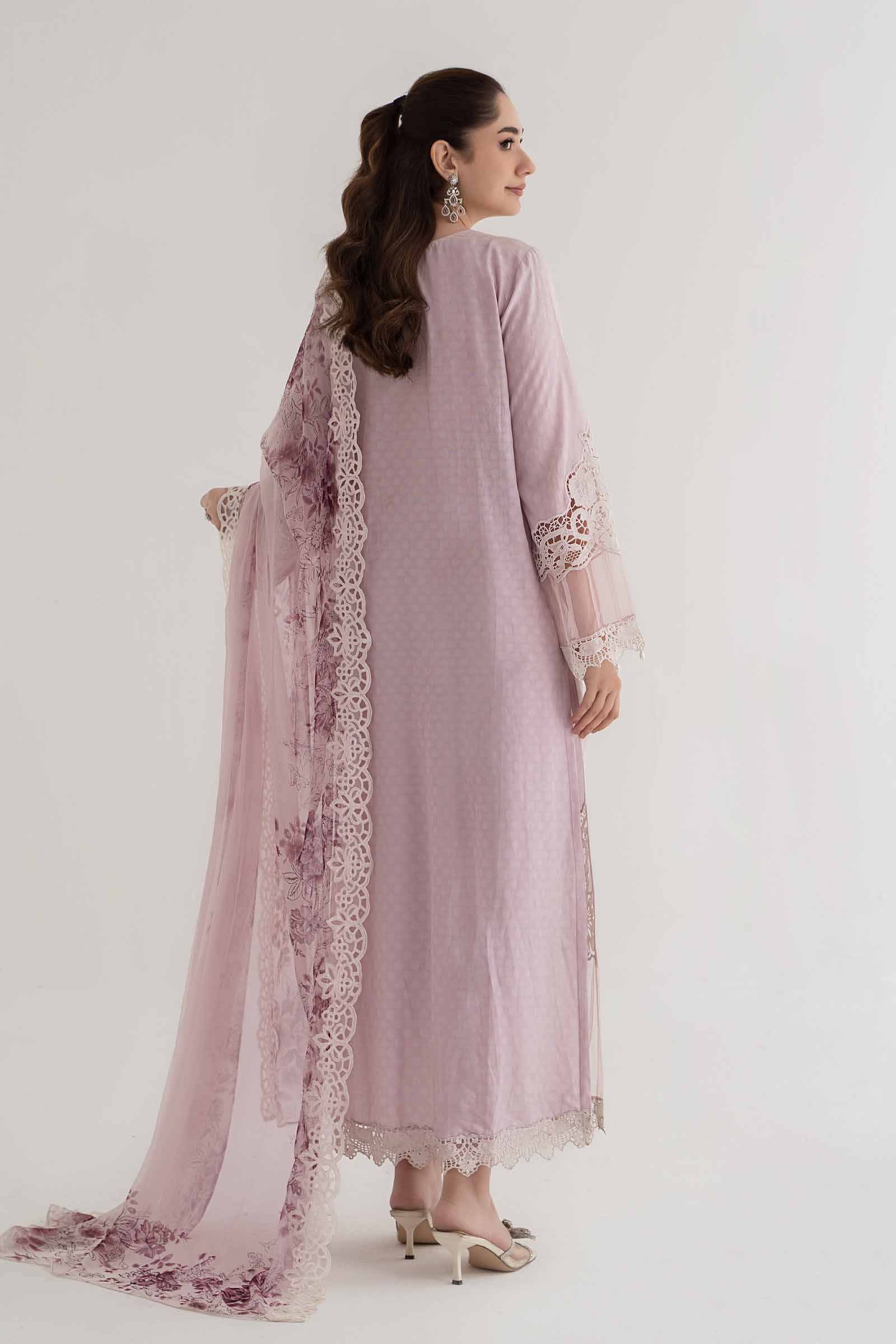 3 Piece Embroidered Dobby Lawn Suit | DS-2414-A - Image 7