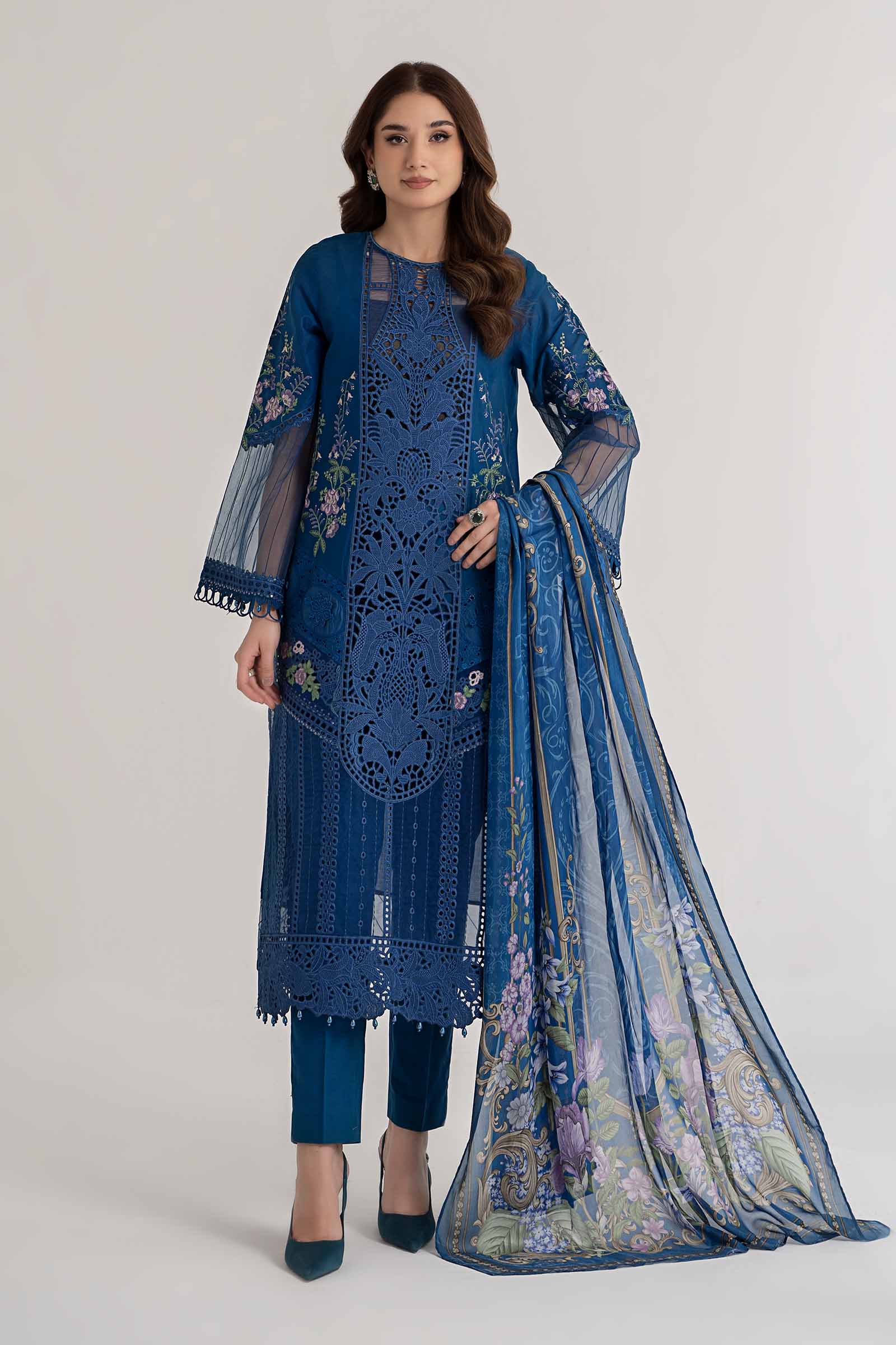 3 Piece Embroidered Lawn Suit | DS-2415-A