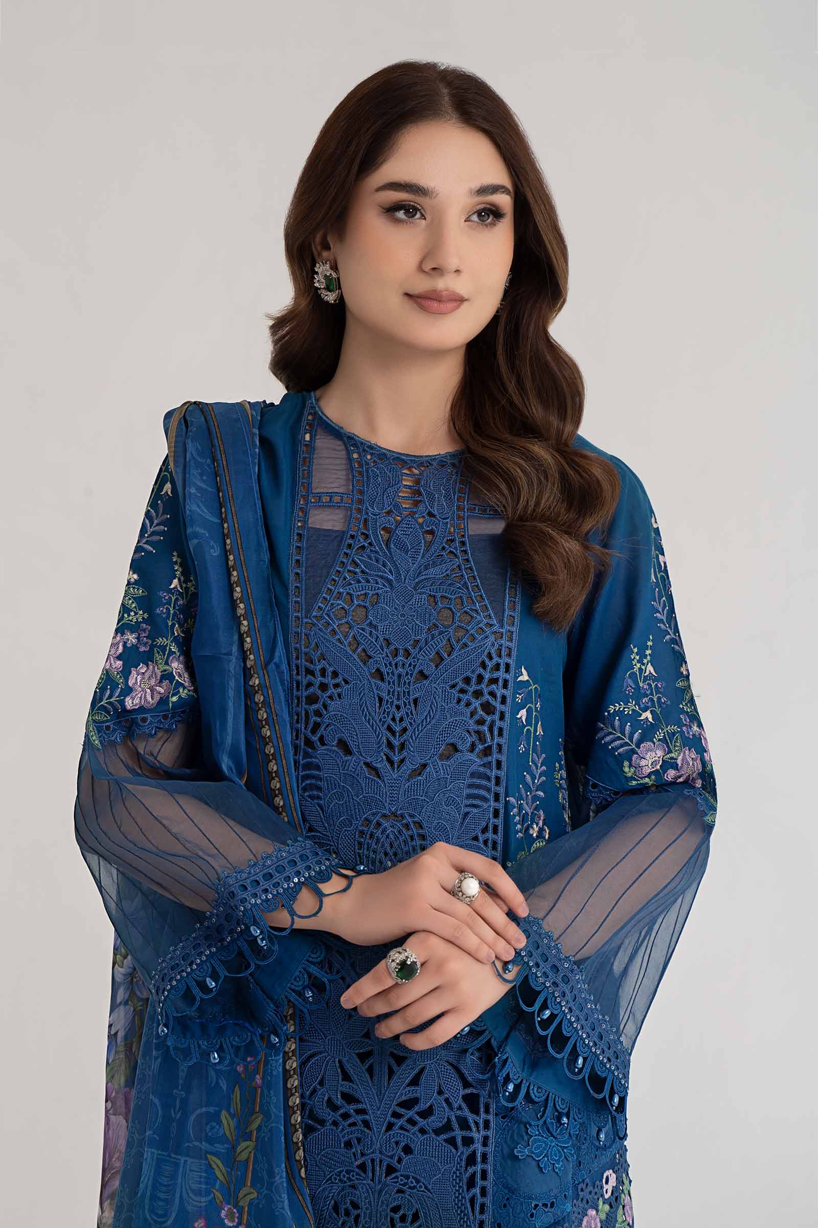 3 Piece Embroidered Lawn Suit | DS-2415-A - Image 2