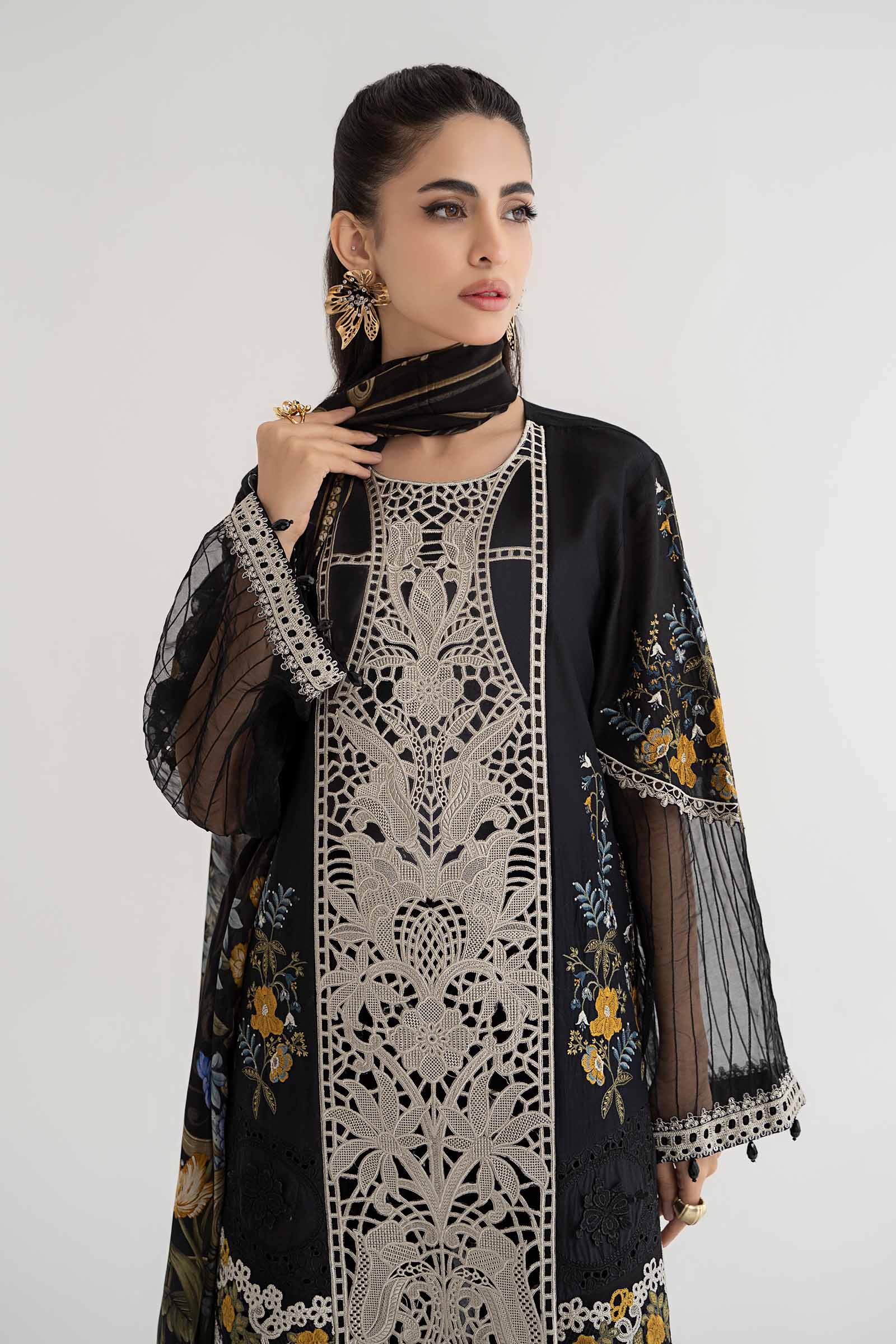 3 Piece Embroidered Lawn Suit | DS-2415-B - Image 2