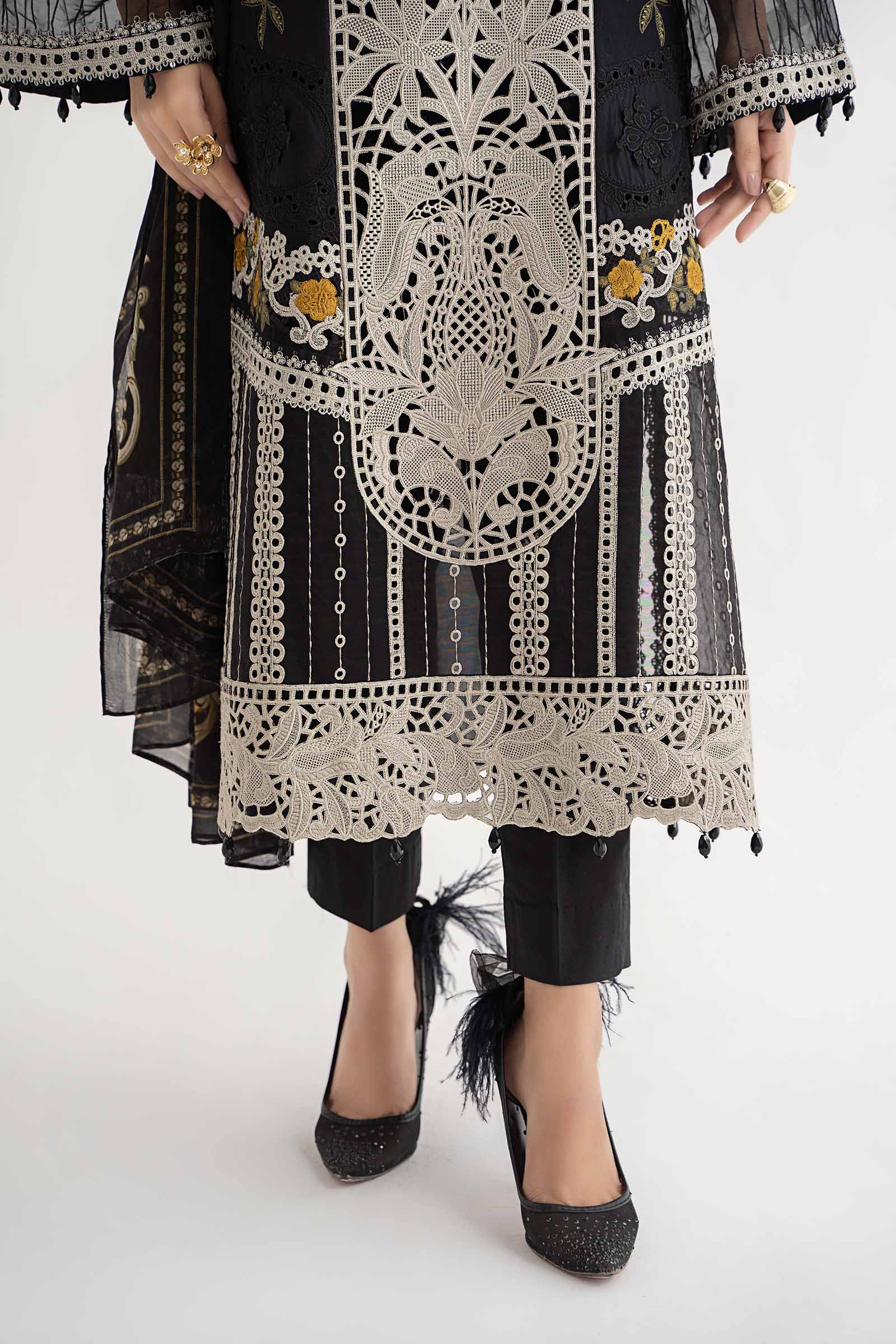 3 Piece Embroidered Lawn Suit | DS-2415-B - Image 3