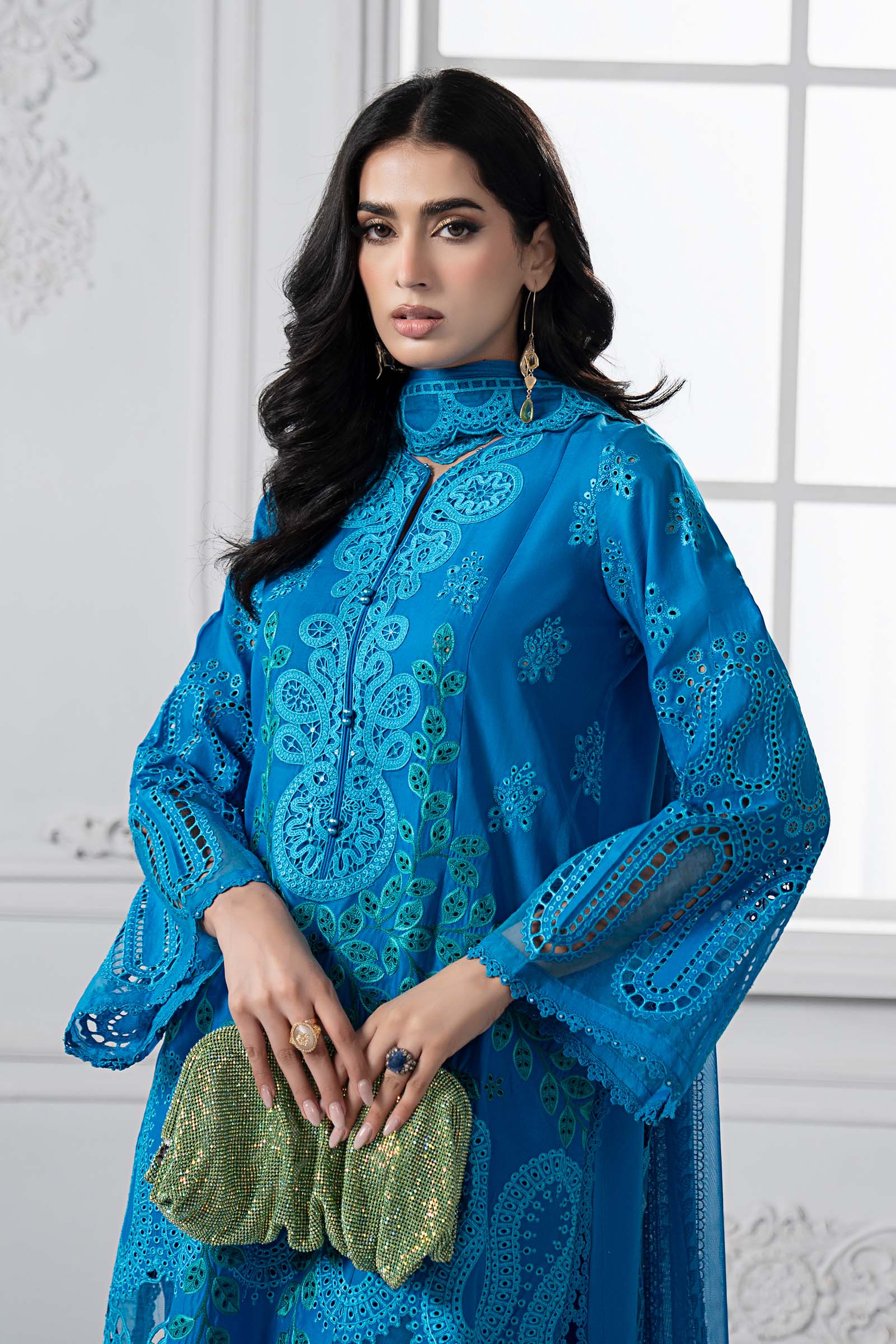3 Piece Embroidered Lawn Suit | DS-2503-B - Image 2