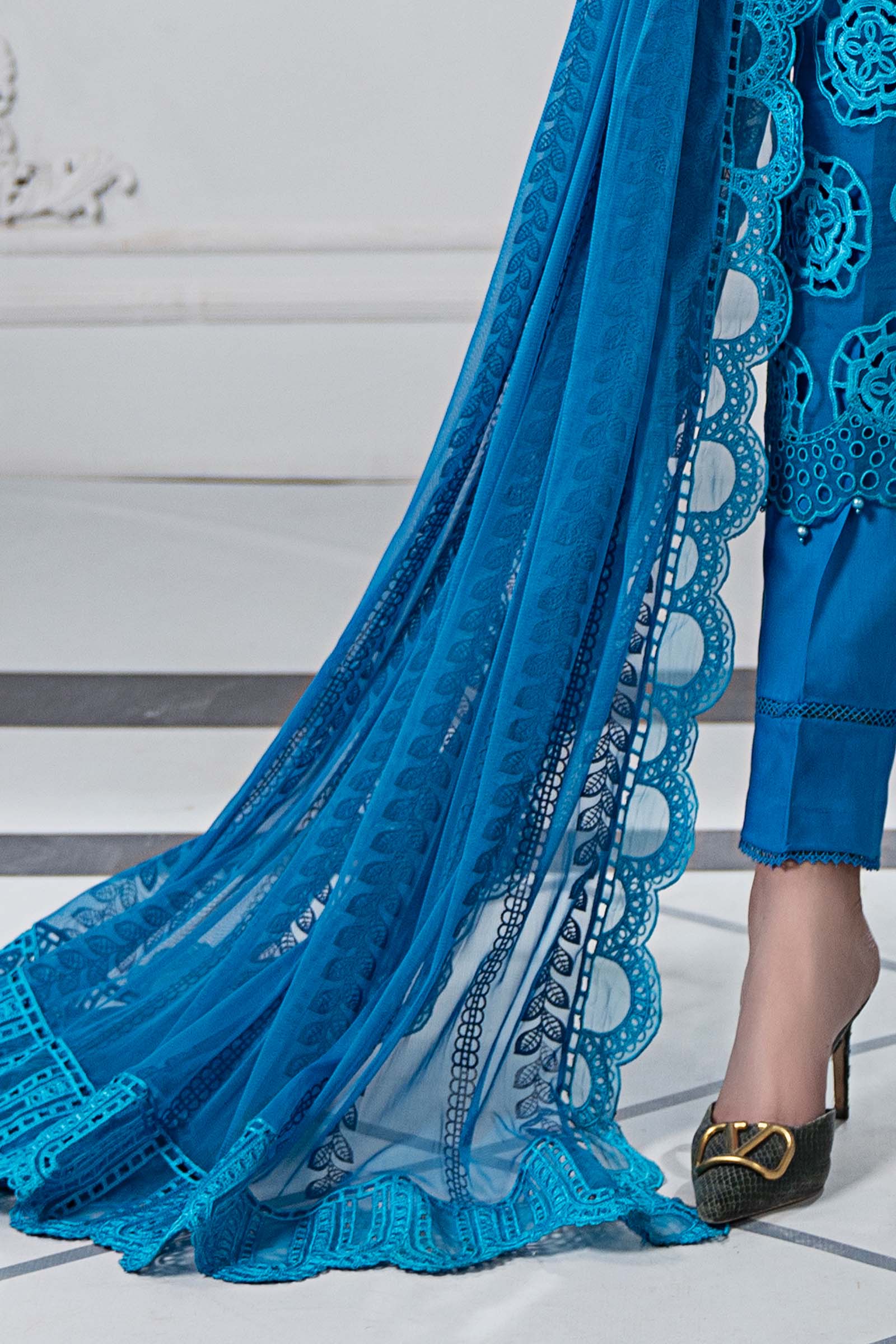 3 Piece Embroidered Lawn Suit | DS-2503-B - Image 5