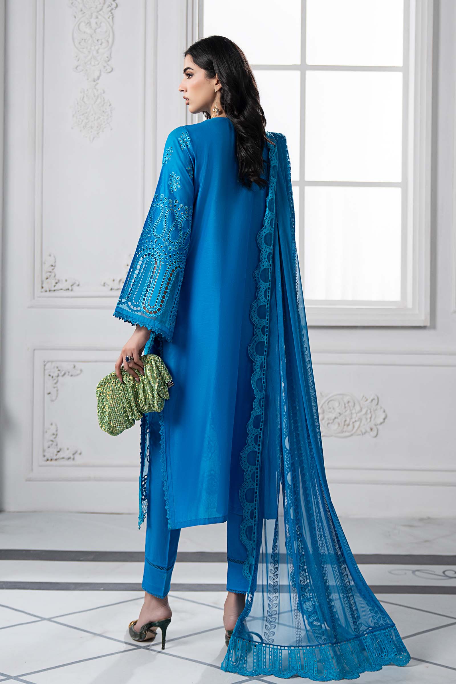 3 Piece Embroidered Lawn Suit | DS-2503-B - Image 7