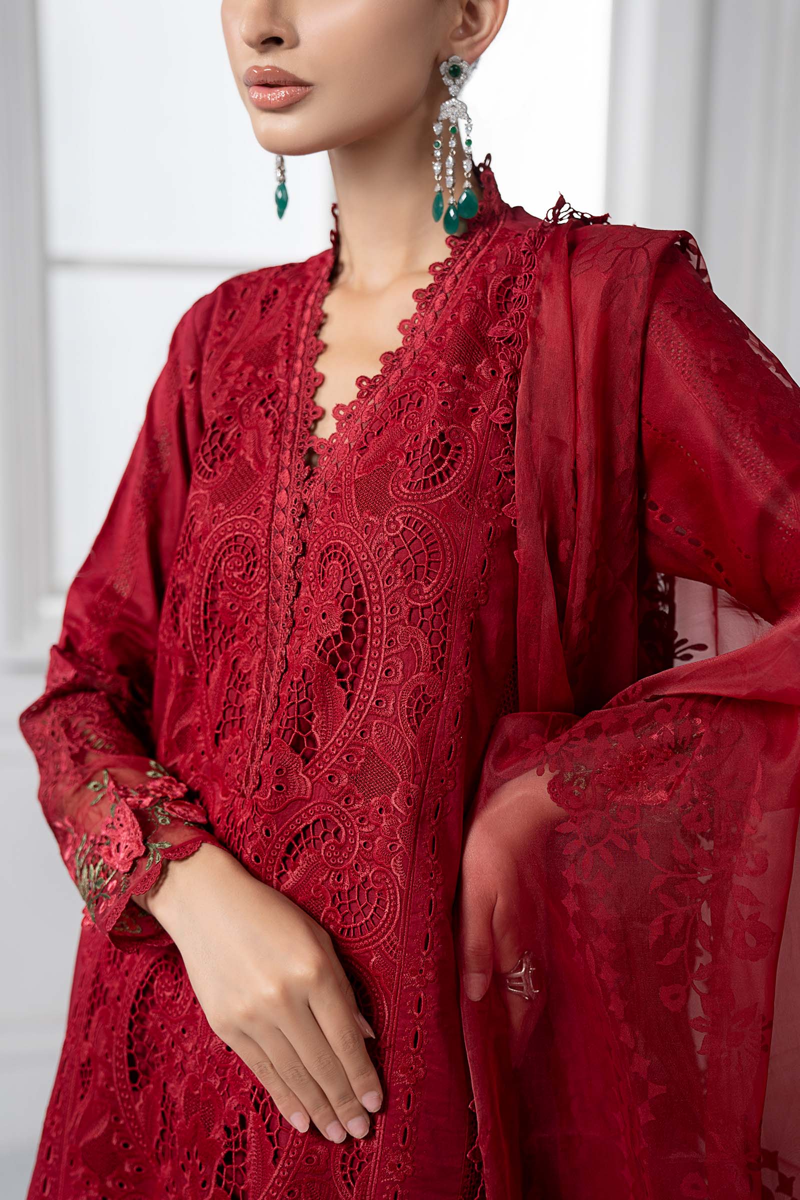 3 Piece Embroidered Lawn Suit | DS-2504-A - Image 3