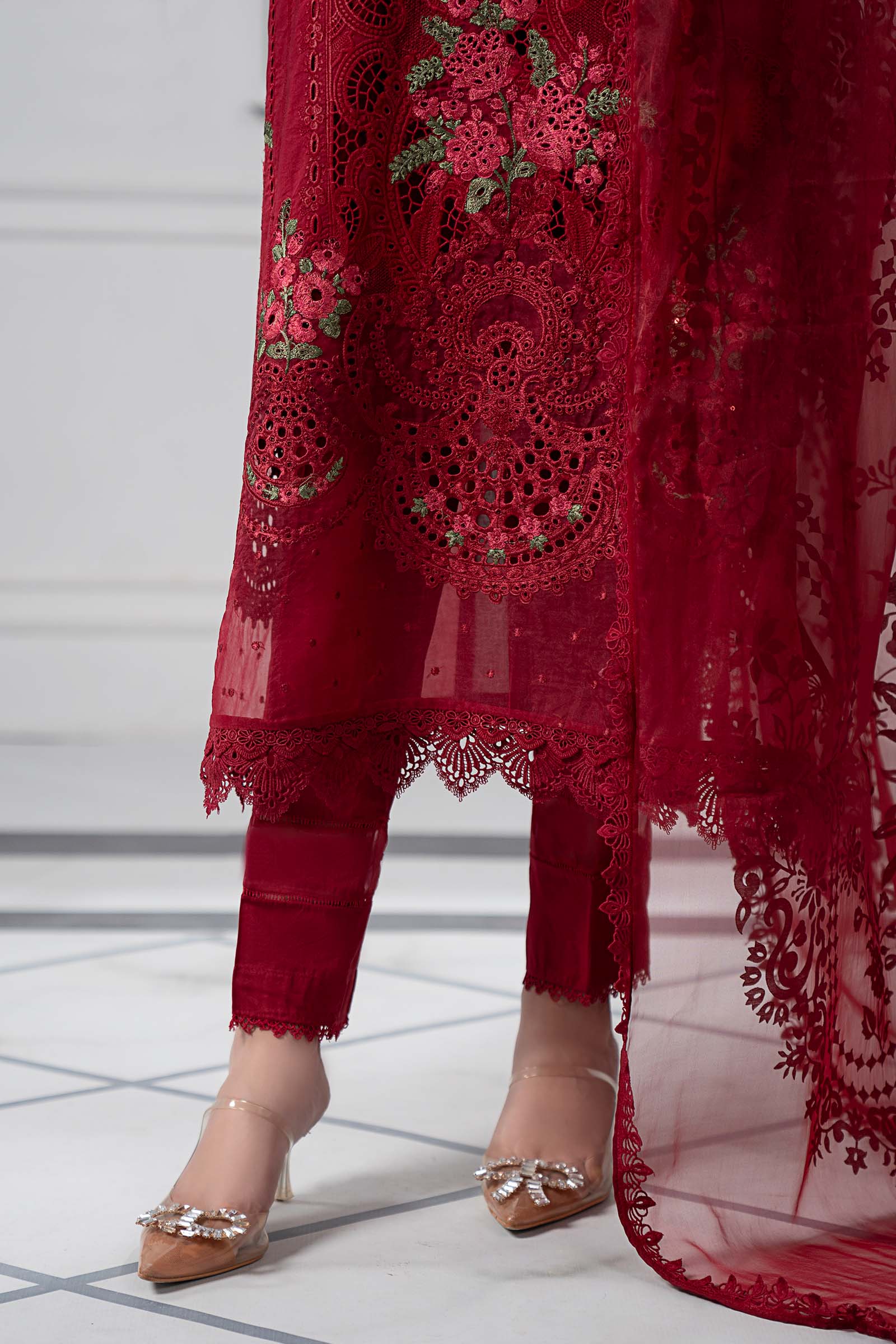 3 Piece Embroidered Lawn Suit | DS-2504-A - Image 5