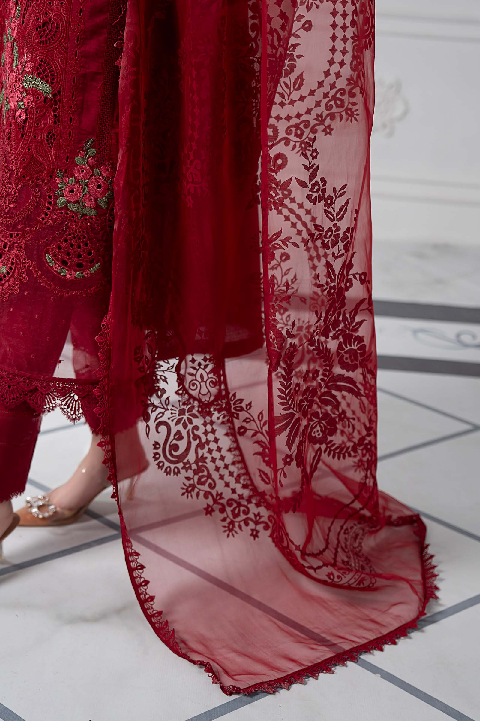 3 Piece Embroidered Lawn Suit | DS-2504-A - Image 6