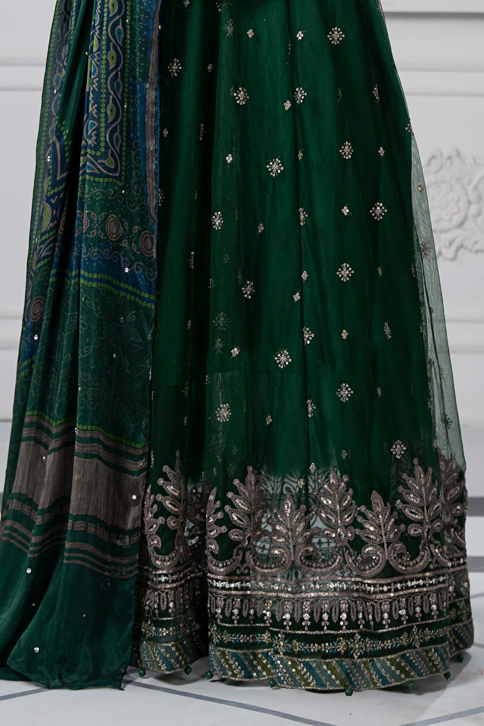 3 Piece Embroidered Net Suit | DS-2507-A - Image 3