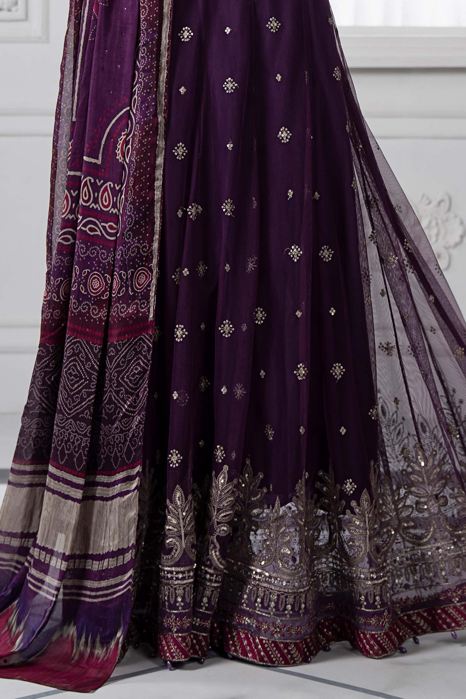 3 Piece Embroidered Net Suit | DS-2507-B - Image 4
