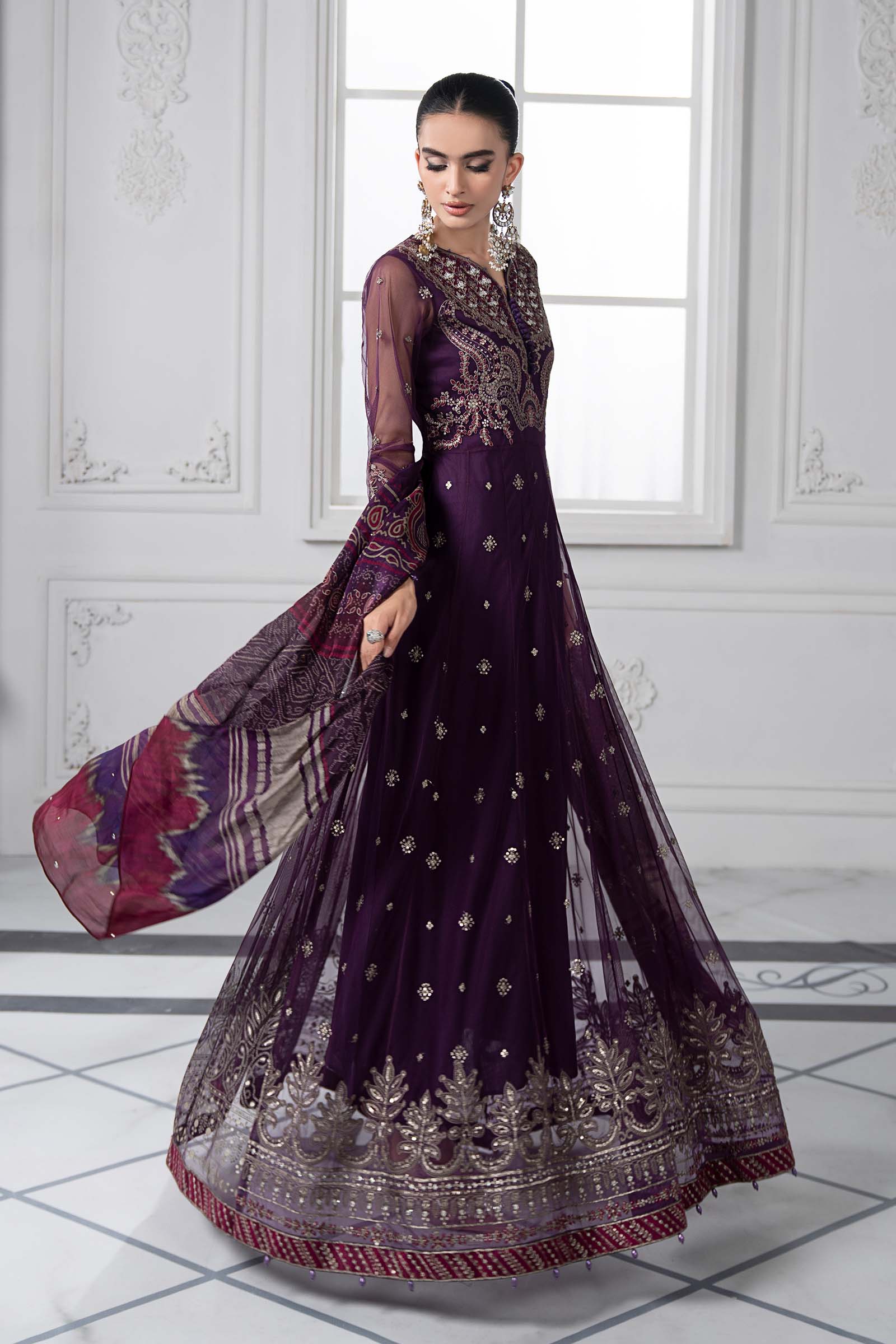 3 Piece Embroidered Net Suit | DS-2507-B - Image 7