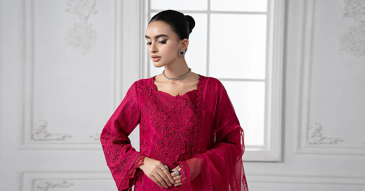 3 Piece Embroidered Lawn Suit | DS-2508-A - Image 10