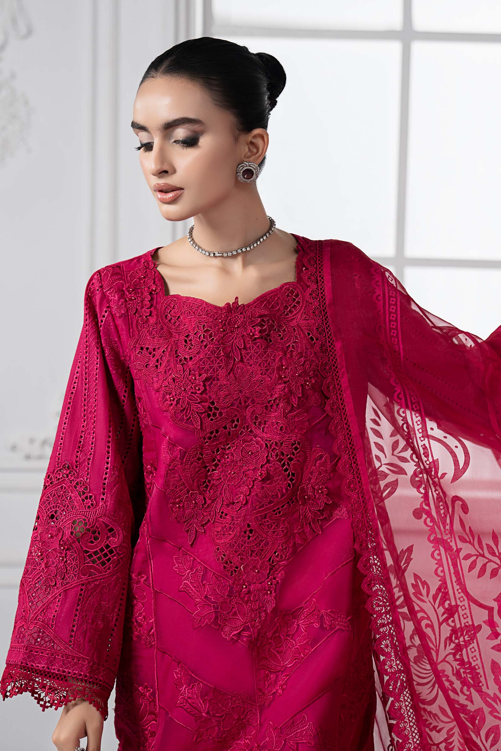 3 Piece Embroidered Lawn Suit | DS-2508-A - Image 3