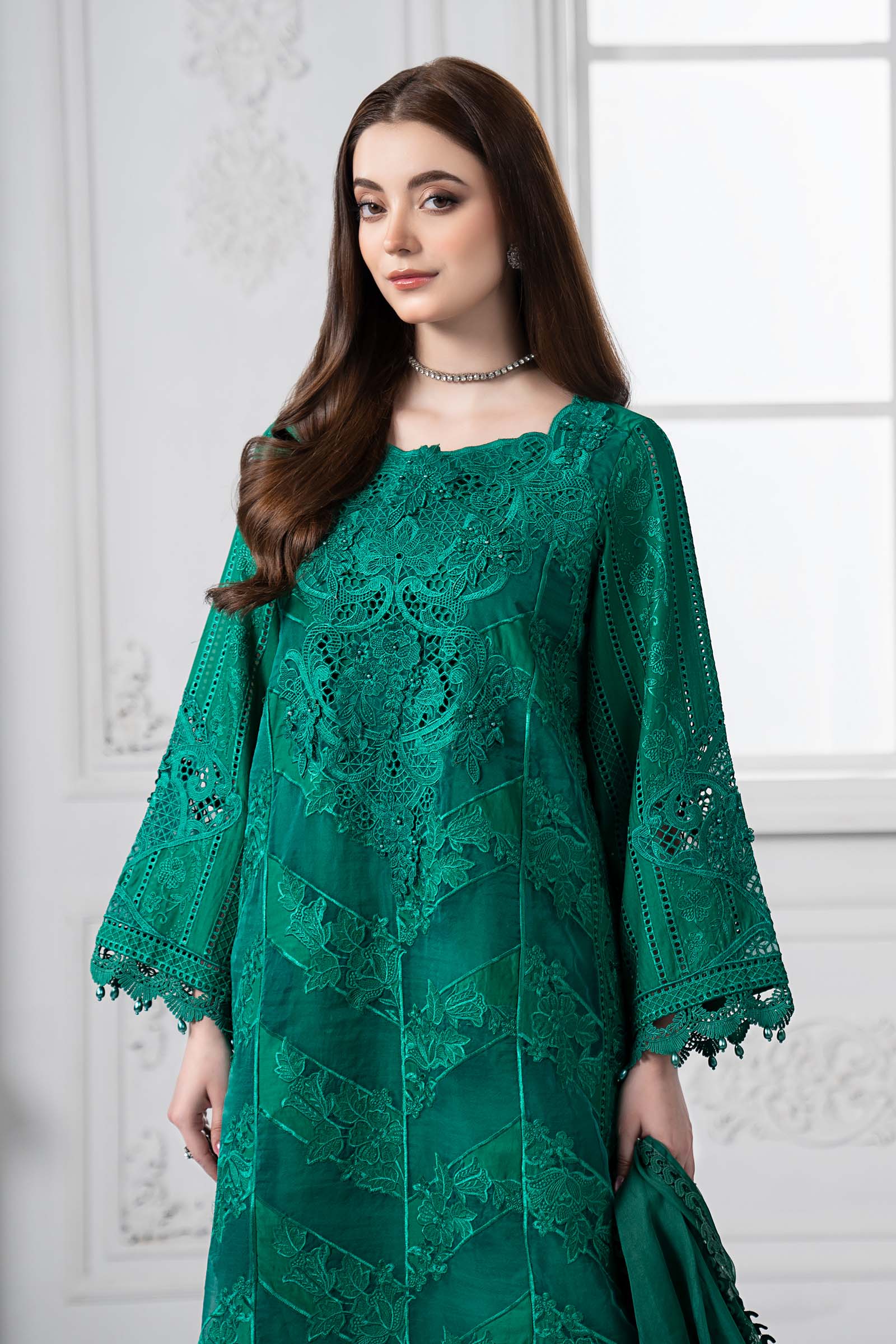3 Piece Embroidered Lawn Suit | DS-2508-B - Image 2