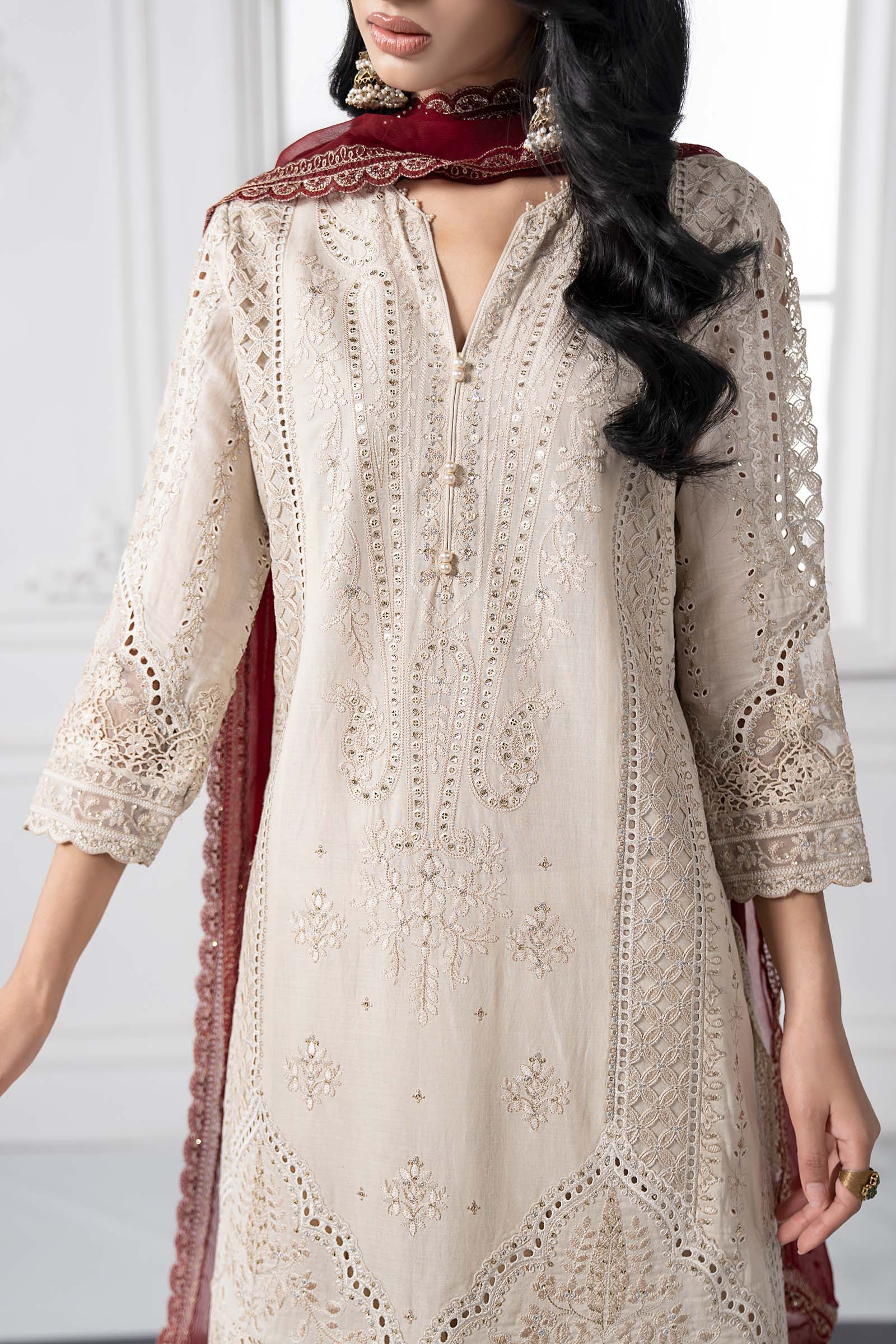 3 Piece Embroidered Lawn Suit | DS-2511-B - Image 4