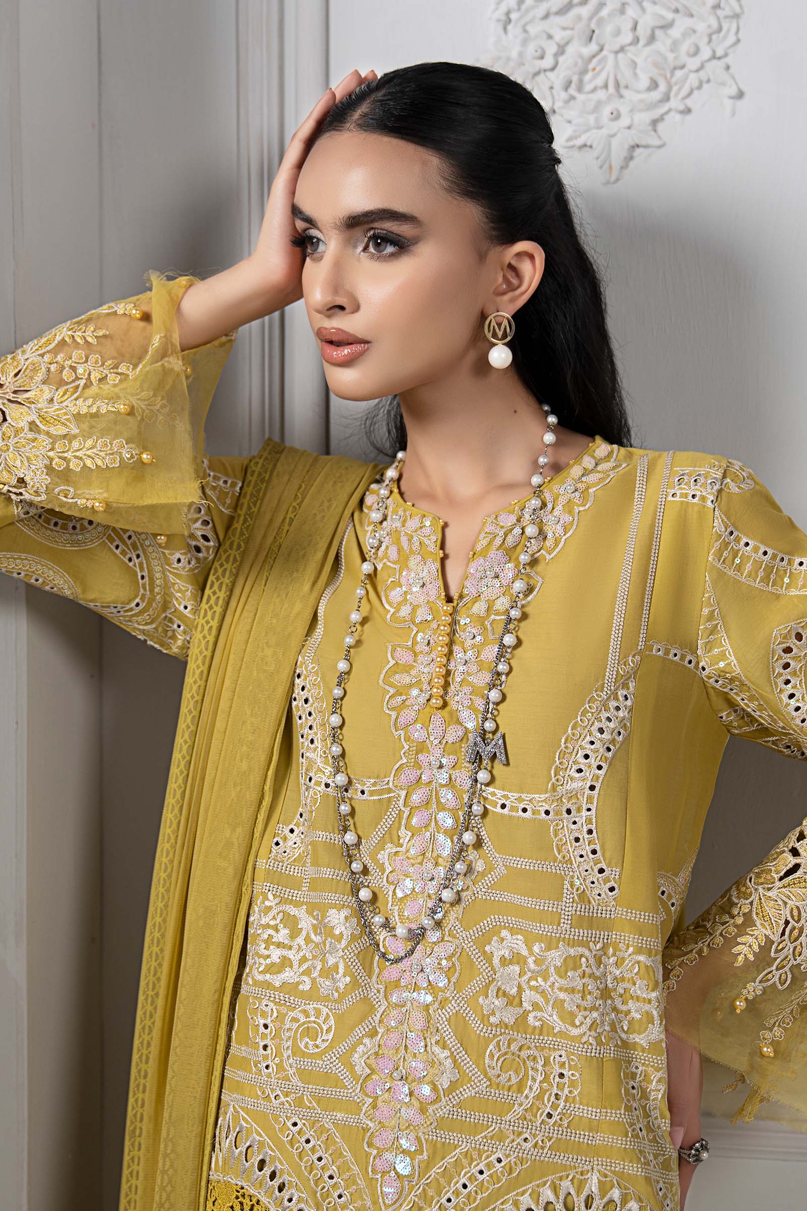 3 Piece Embroidered Lawn Suit | DS-2512-A - Image 2