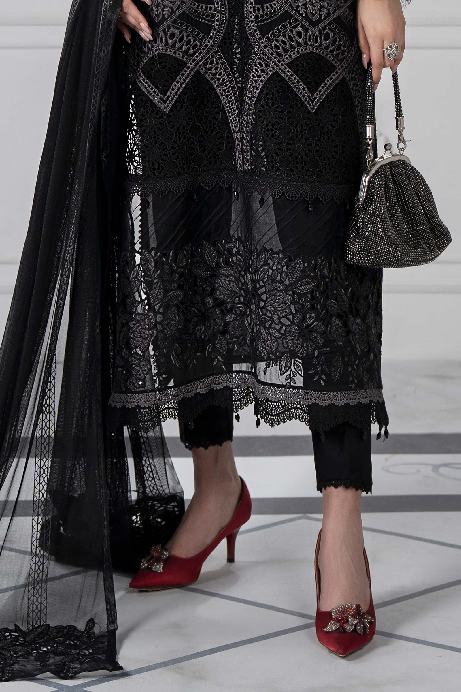 3 Piece Embroidered Lawn Suit | DS-2512-B - Image 4